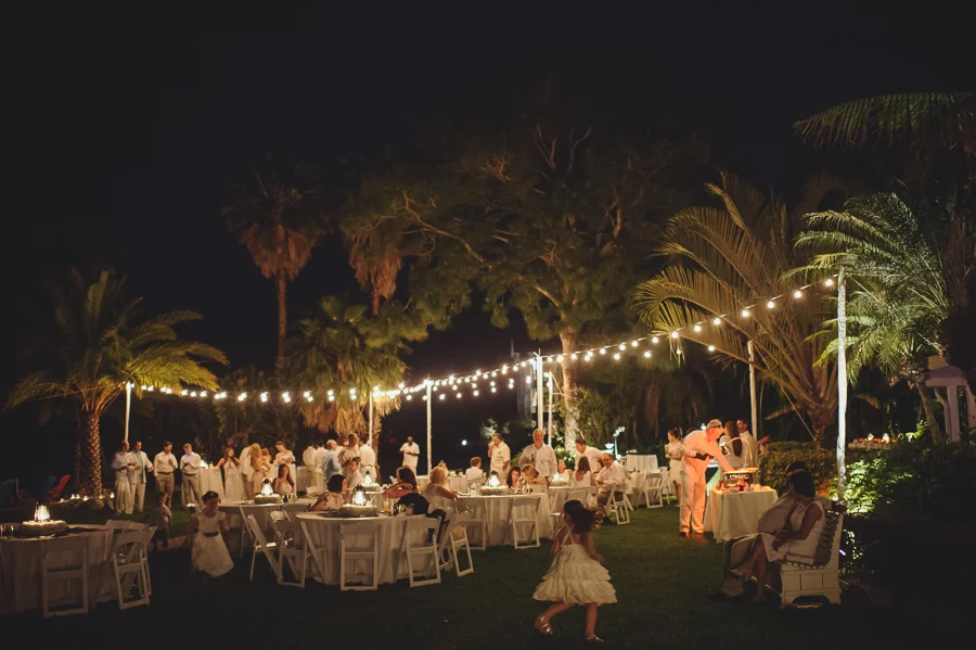 wedding, market lights. night, florida beach