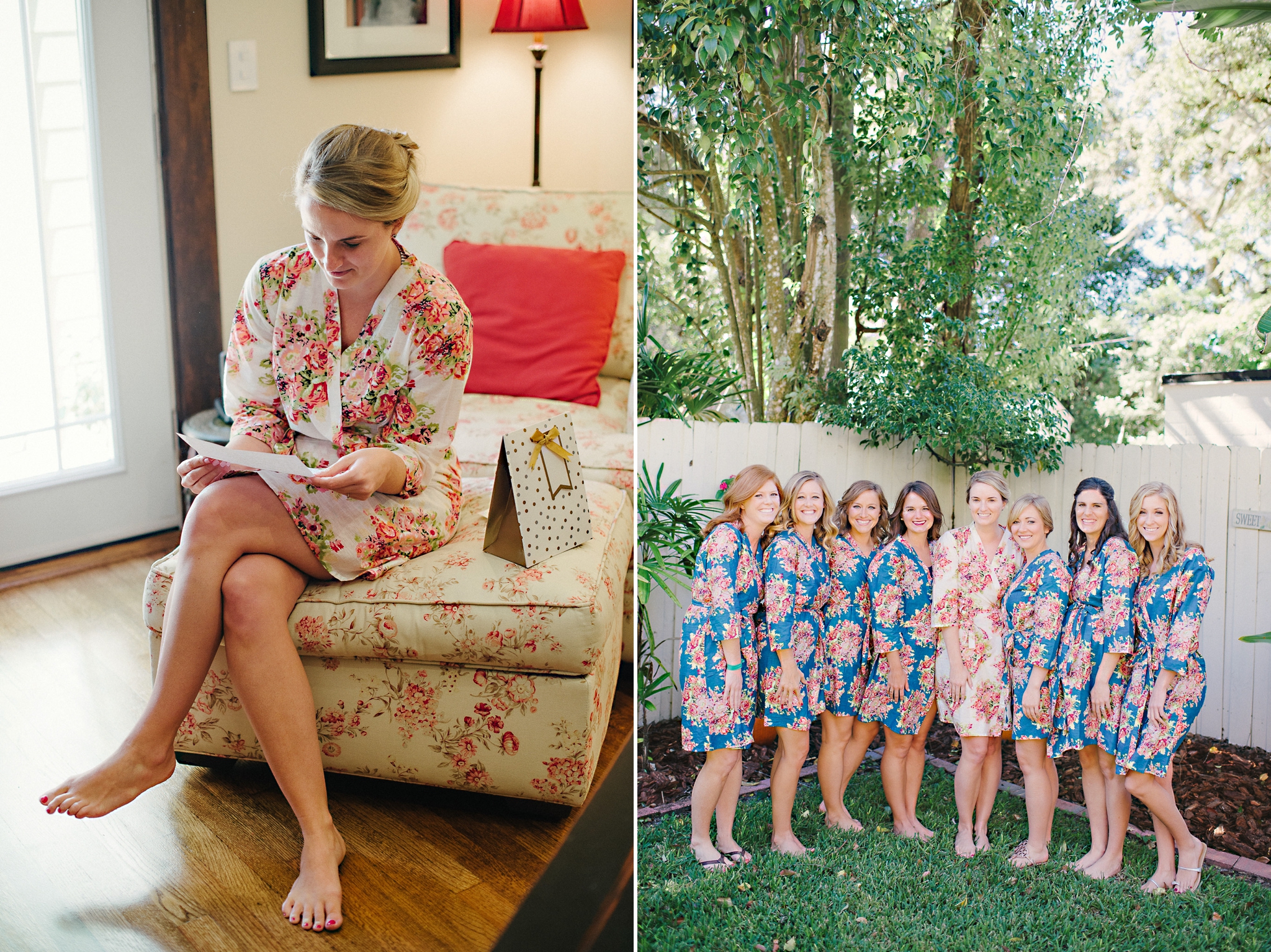 floral robes for bridal party