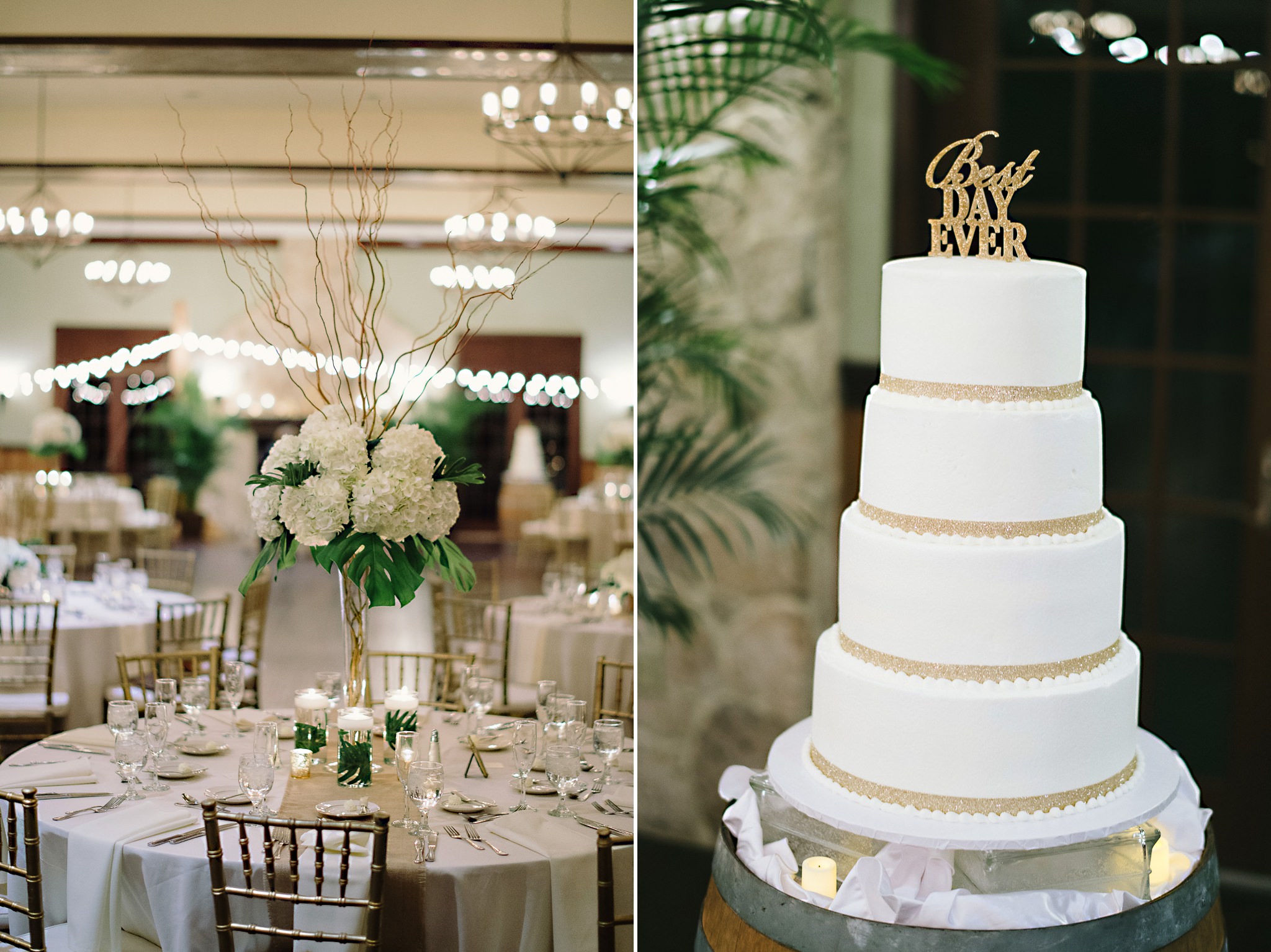 Velet Flata 4 Tier Simple Plain Wedding Cake with "Best Day Ever" Topper