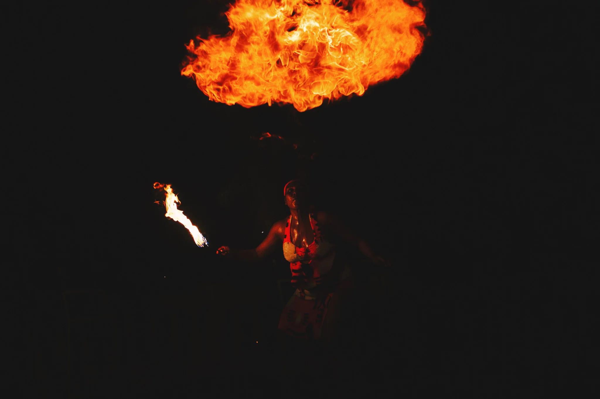 Hilton Rose Garden Montego Bay Jamaica Wedding Fire Dancer