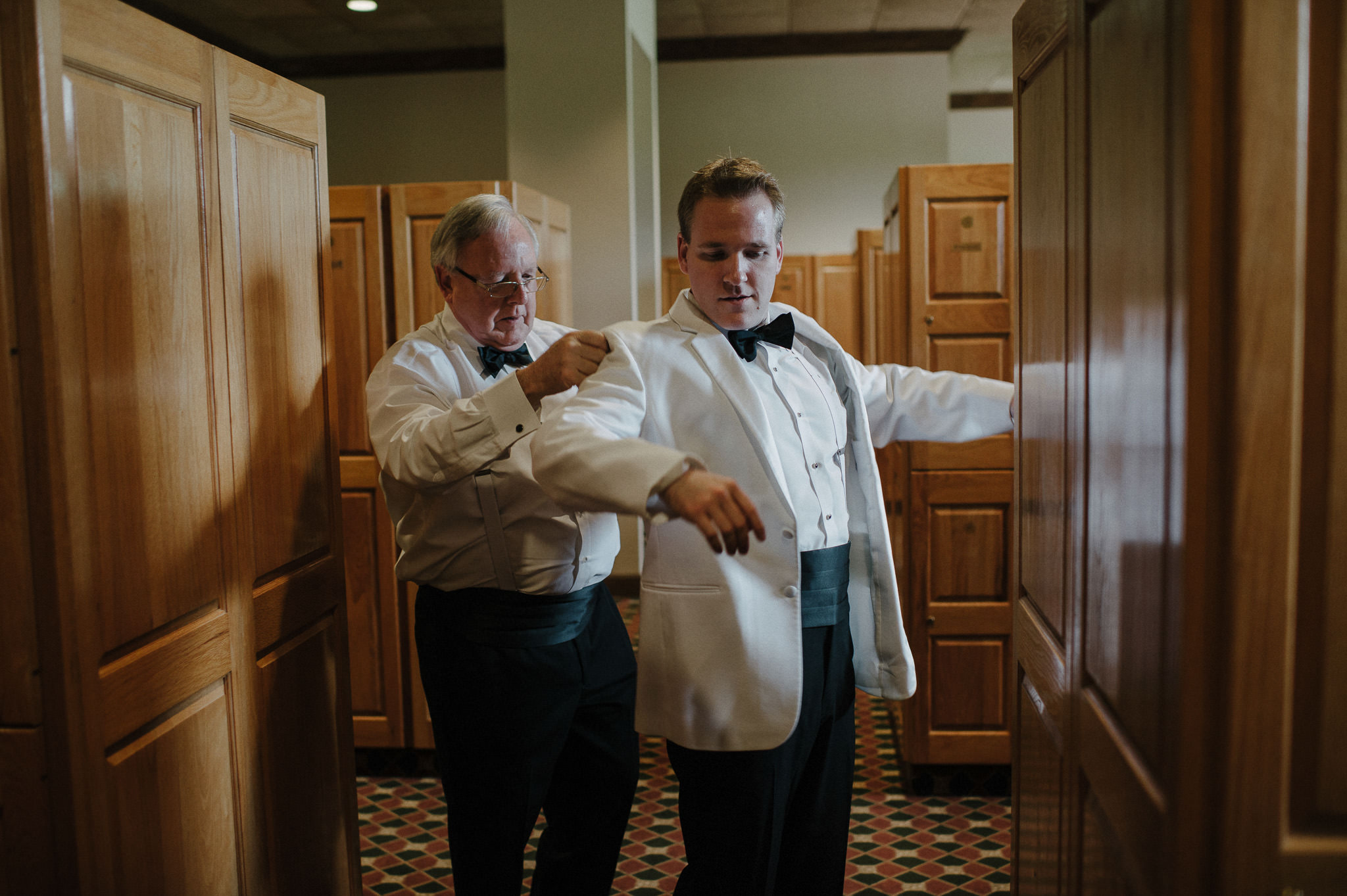 Groomsmen in White Dinner Jackets