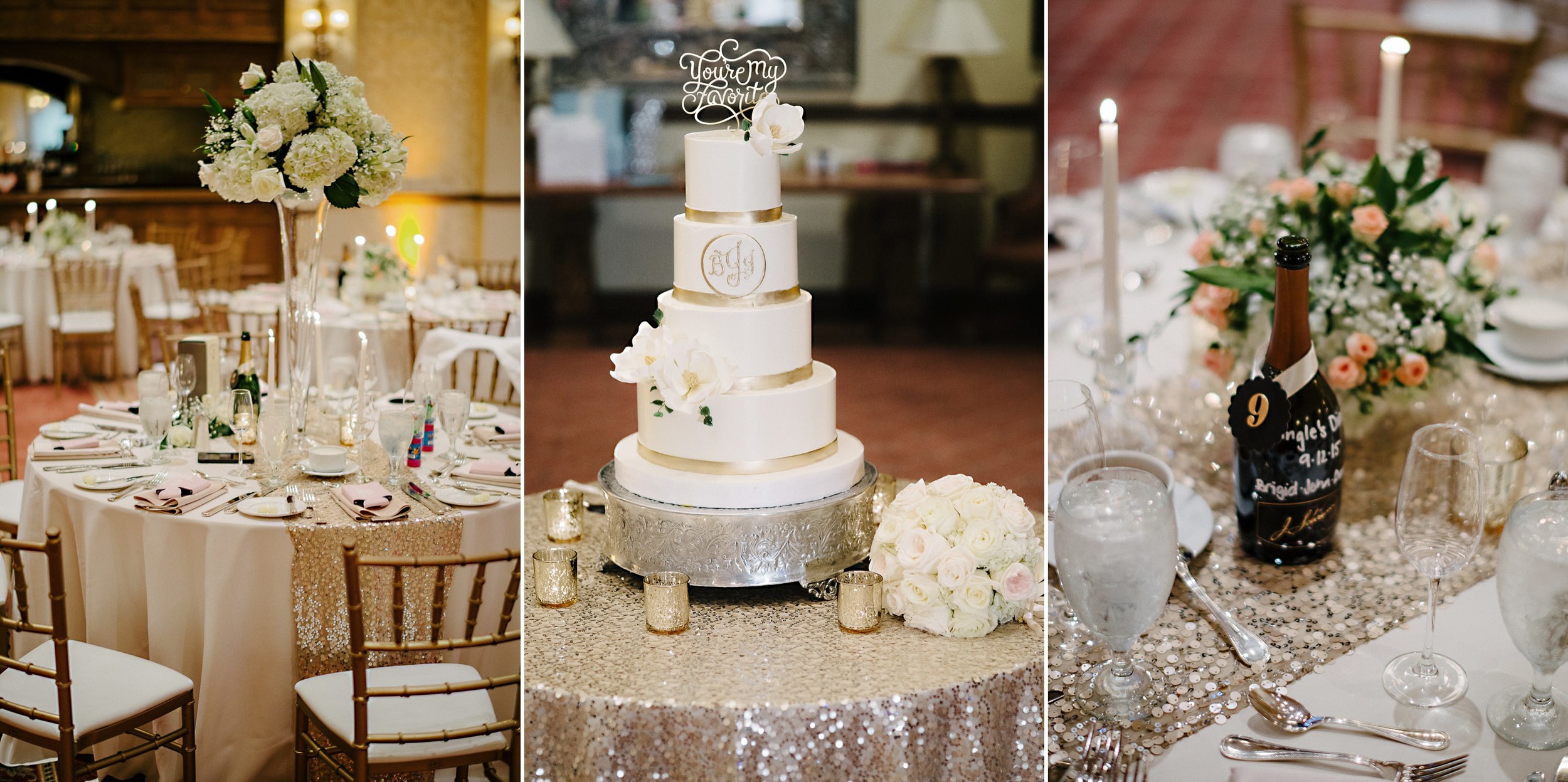 Elegant Rose Gold, Gold, and Silver Wedding Reception by I Do Details in Orlando Florida