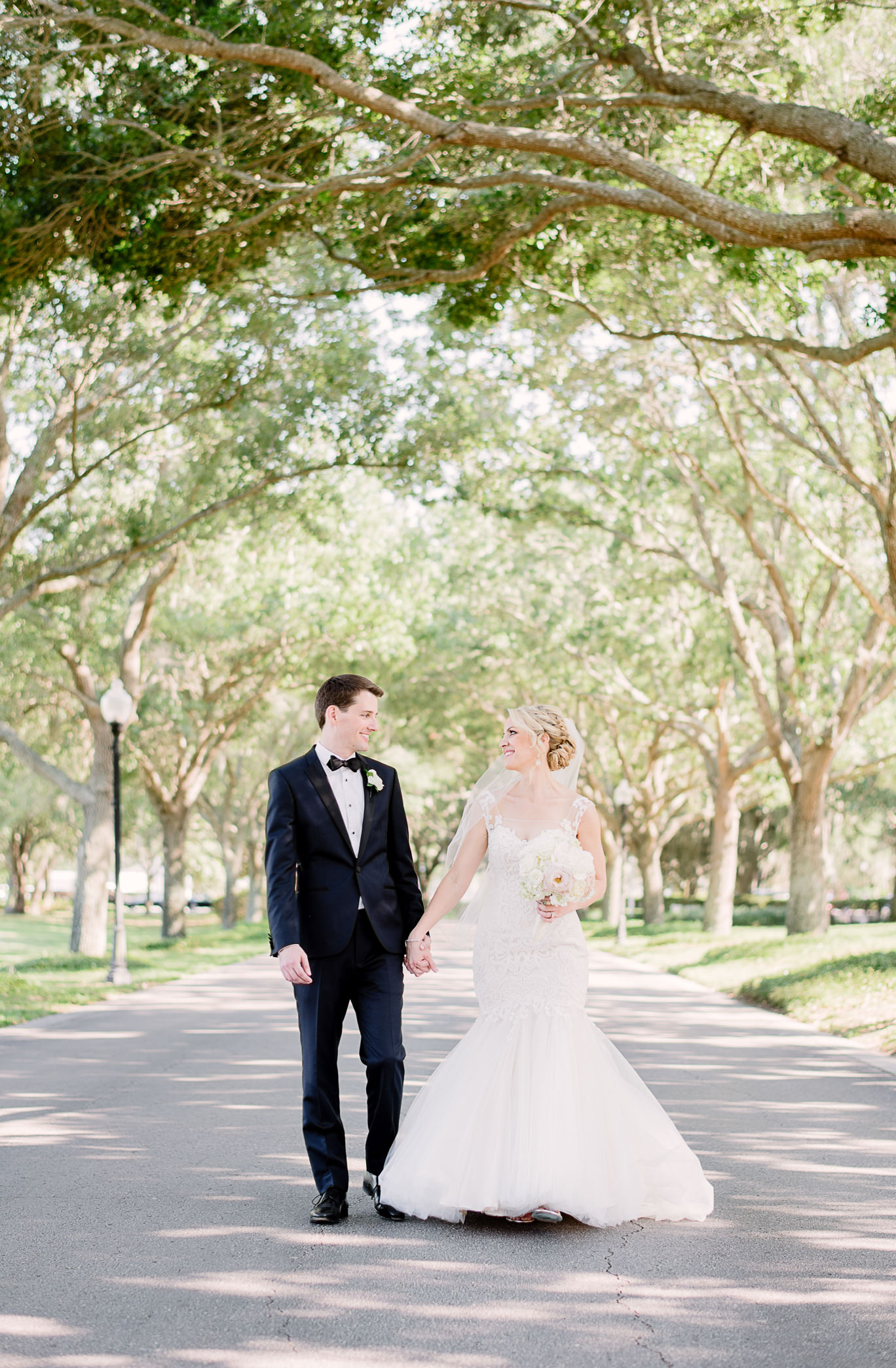 Giant Oak Tree Lined Street Wedding