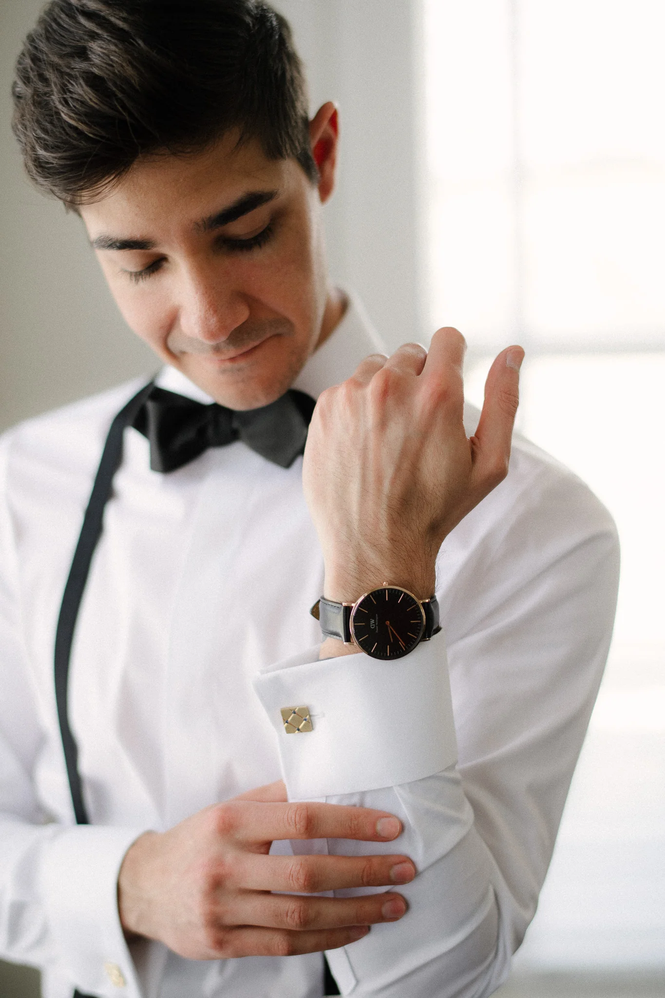 Groom Style Black Tie Navy Tux