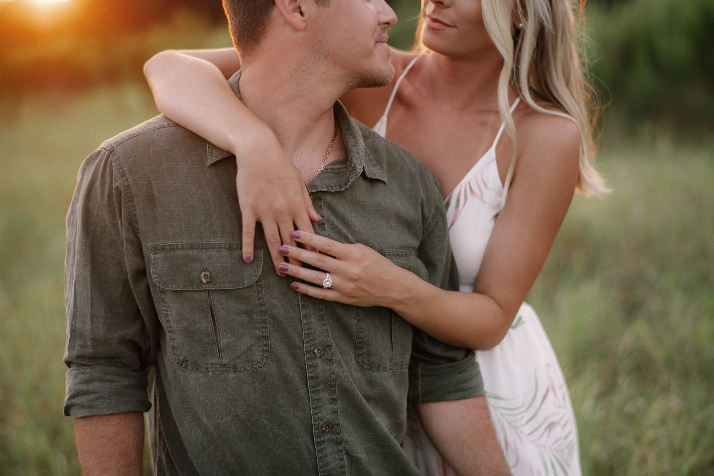 Grassy Field Engagement Session Central Florida