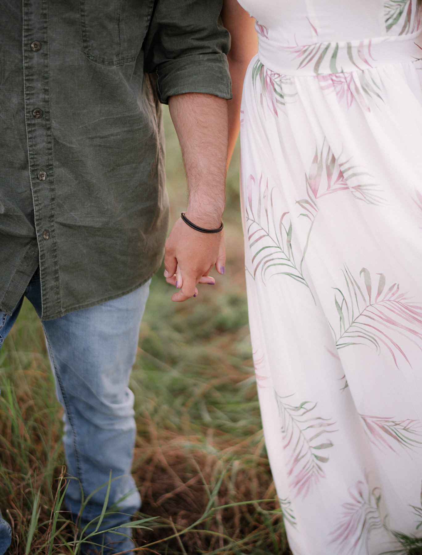 Grassy Field Engagement Session Central Florida