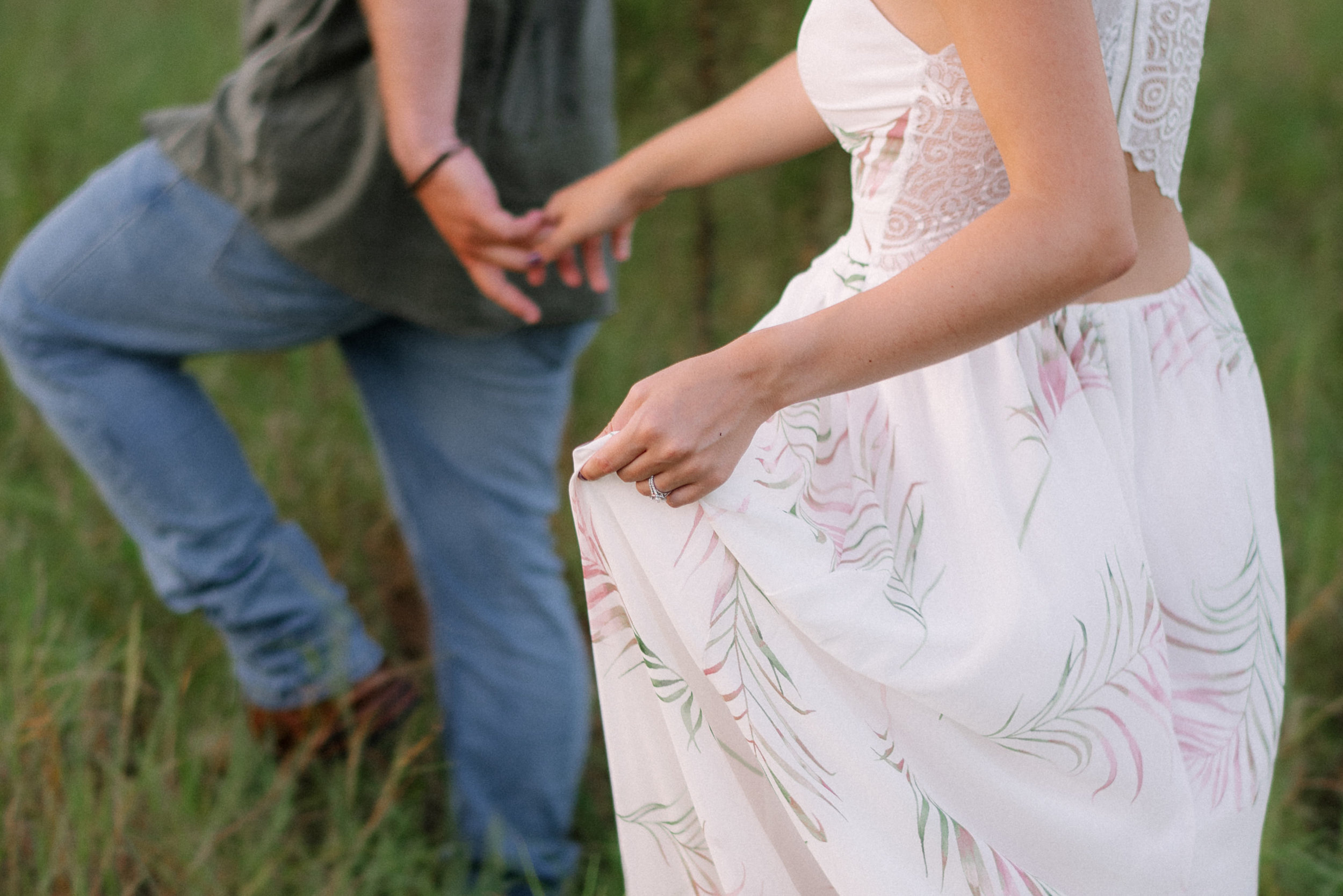 Grassy Field Engagement Session Central Florida