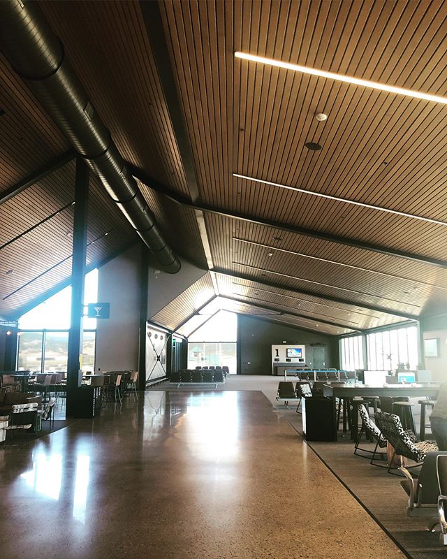 Seriously admiring the updates made to the Eagle/Vail airport 🖤🖤🖤 #gimmethewoodceiling #linearlighting