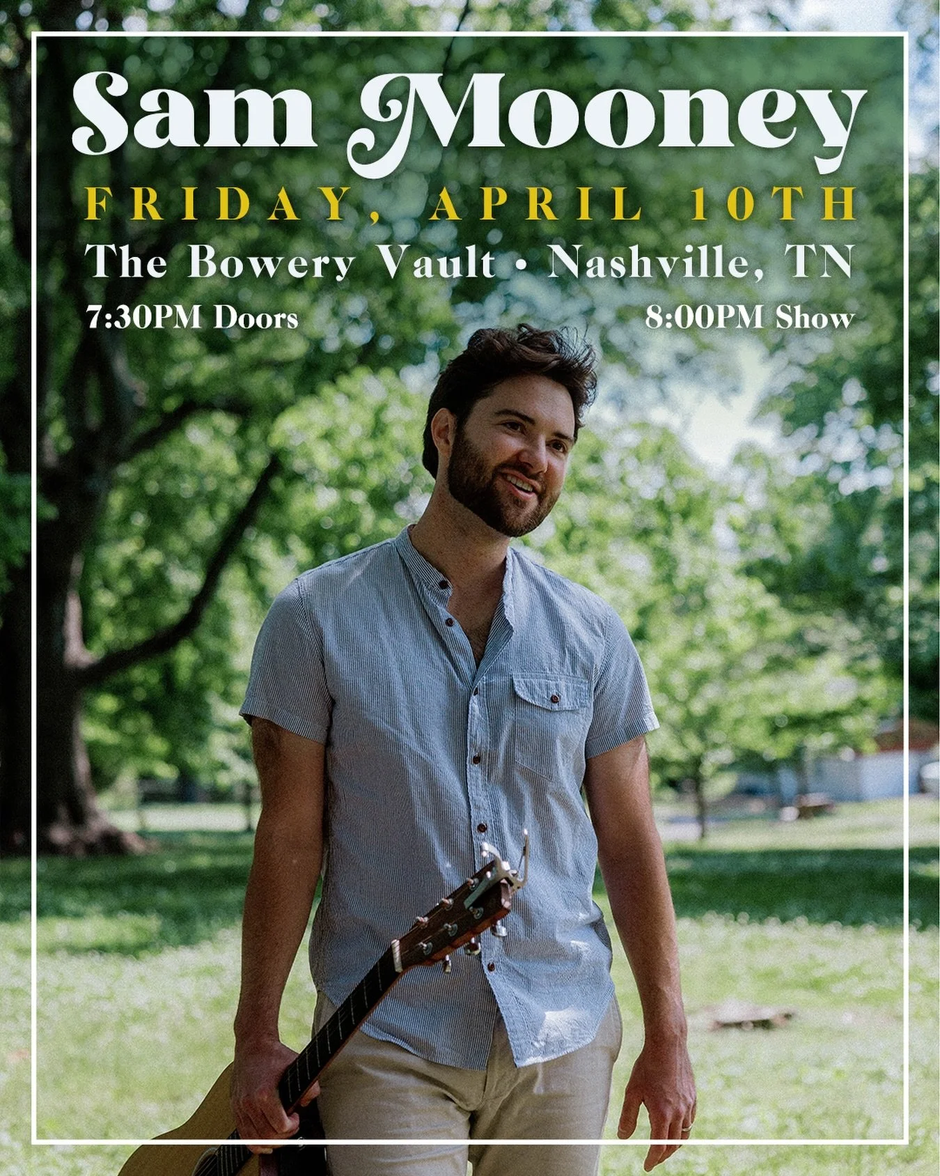 Nashville friends! I would absolutely love to see you at this show! I&rsquo;m playing a special solo show this Friday night at one of my favorite listening rooms in the country, The Bowery Vault. This is my only planned headline show in Nashville for