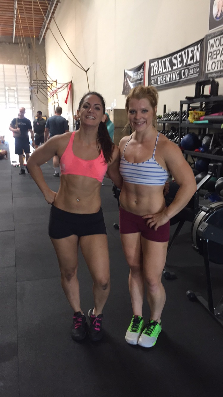 A sweaty, dirty mess after Amber and I did Murph on Memorial Day together at CrossFit Natomas. Also a very blurry photo. I think her husband took this one. In his defense he had just done Murph as well.