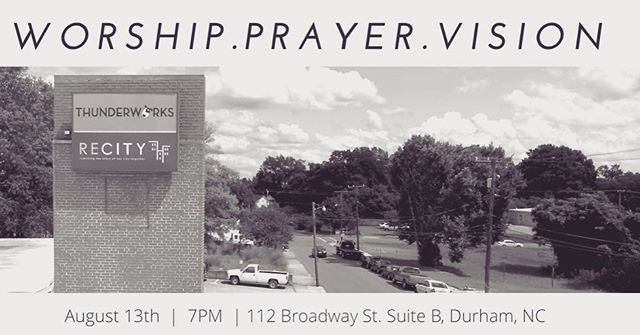 Tonight! Come out to worship and pray with us @recitynetwork while we prepare for our launch @thebluenotegrill