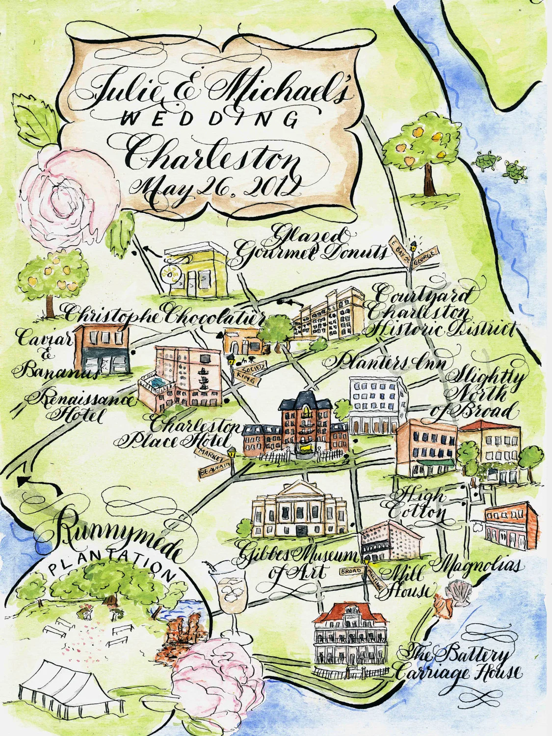 Watercolor Wedding Map DIY, print at home or order prints — Designs by Robyn Love watercolor-wedding-map-diy-print-at-home-or-order-prints-designs-by-robyn-love