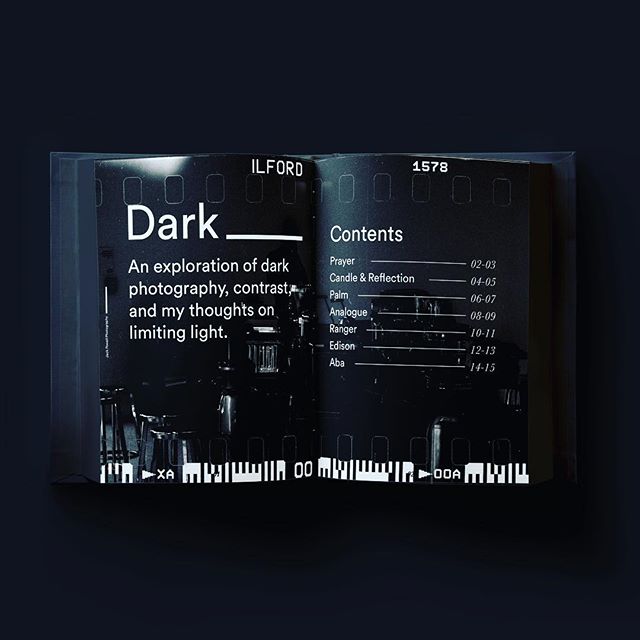 A book design project focusing on dark photos I took back in high school.
