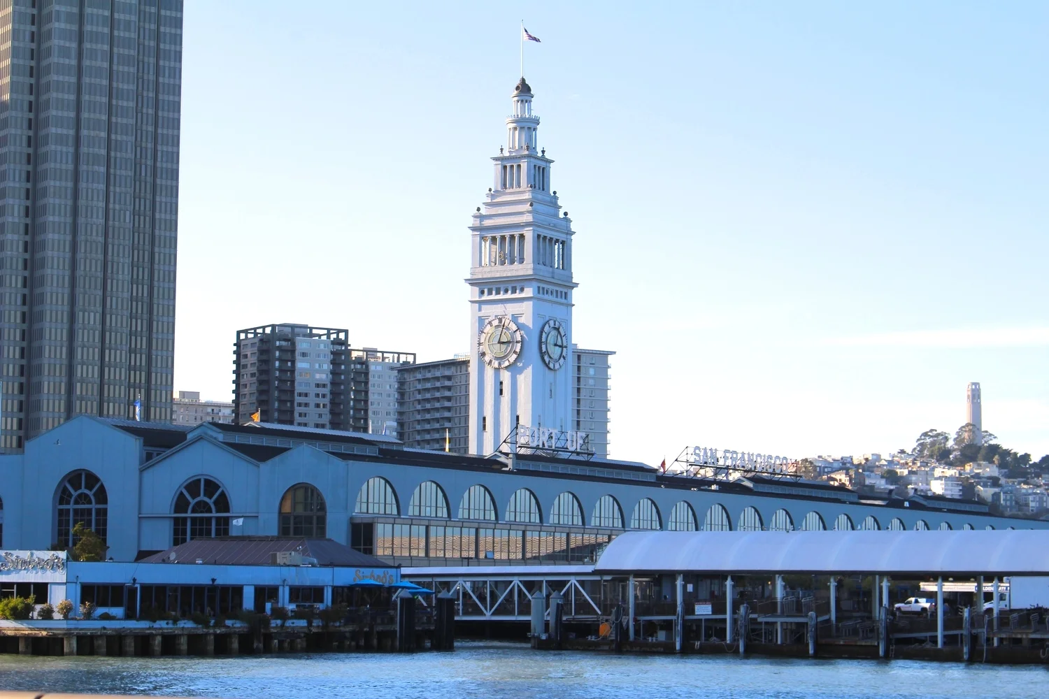 Ferry Building! Oh, how I love this place. I've had so many wonderful culinary encounters here. Oh, the cheeses at Cowgirl Creamery and the Humphry Slocombe Ice cream, Bluebottle coffee and fresh local organic veggies! Yeah, this place rocks my epicurean world. 