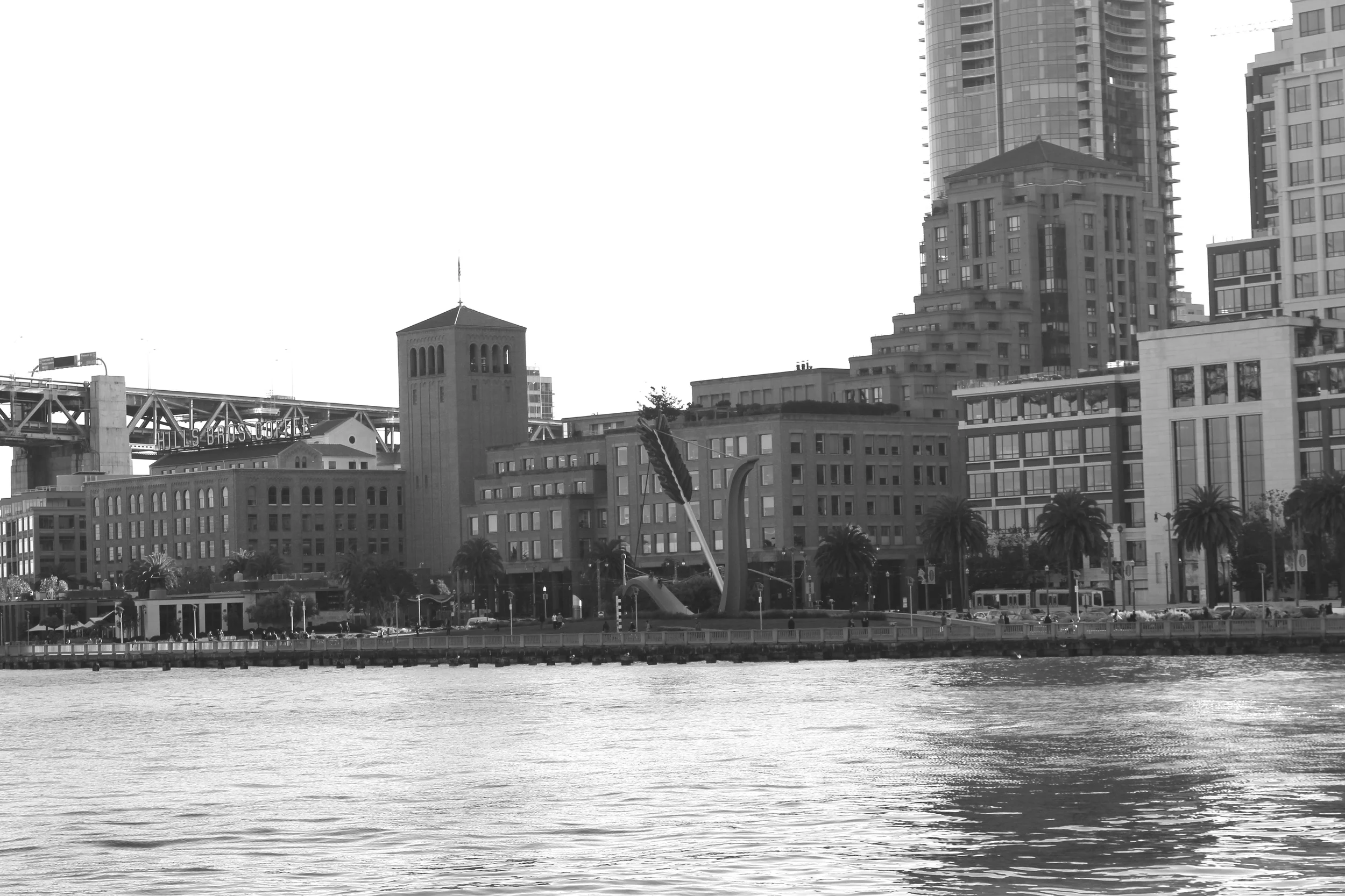 The Arrow sculpture along the Embarcadero. This place is a haven for us. Every time we walk there feeling the breeze of the bay, the brightness that's reflected from the water through the sky and the amount of ethnic diversity passing by it's a serious treat. 