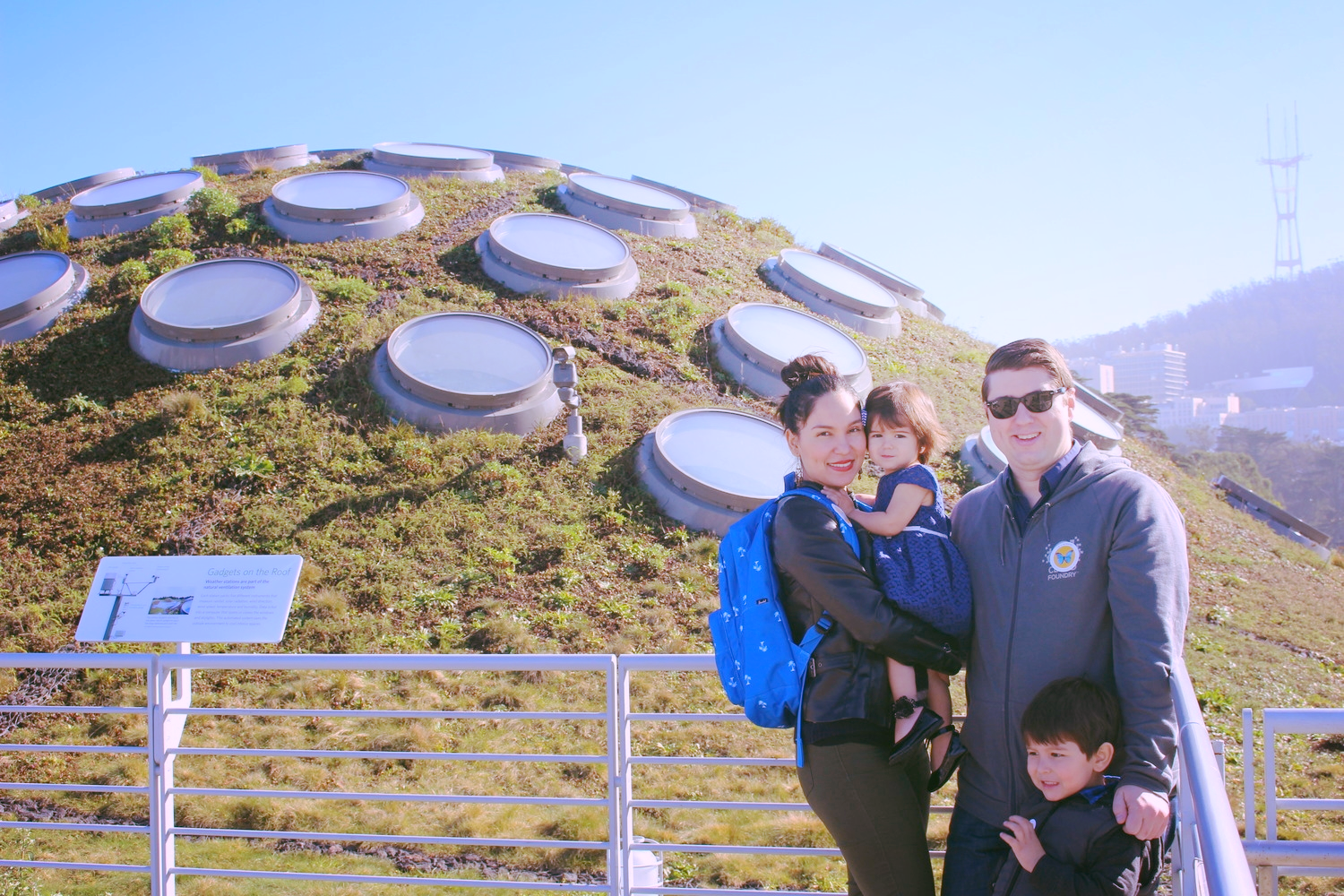 Our family at the Living Roof of CalAcademy.
