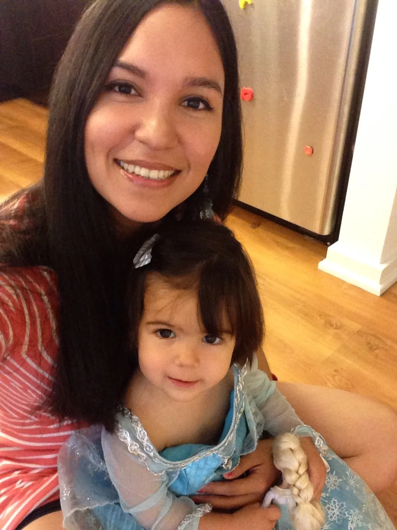 On the kitchen floor. 