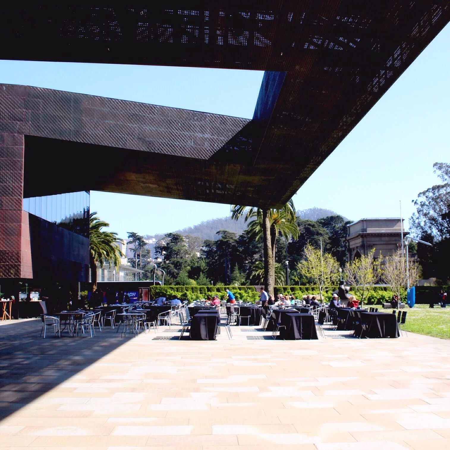 The museum's cafe outside.