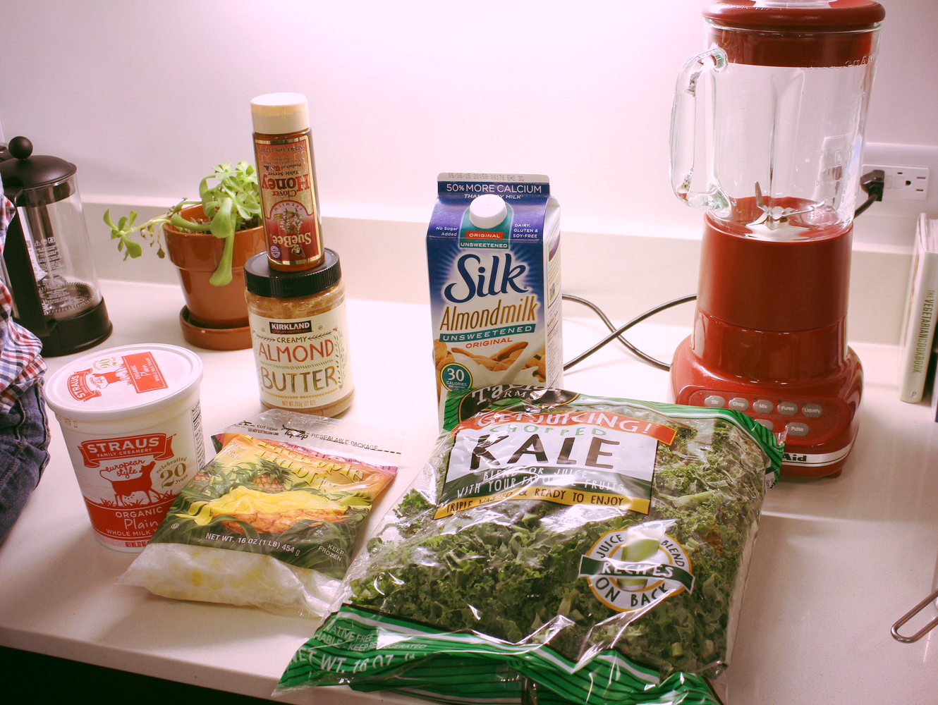 All the ingredients set minus the bananas.