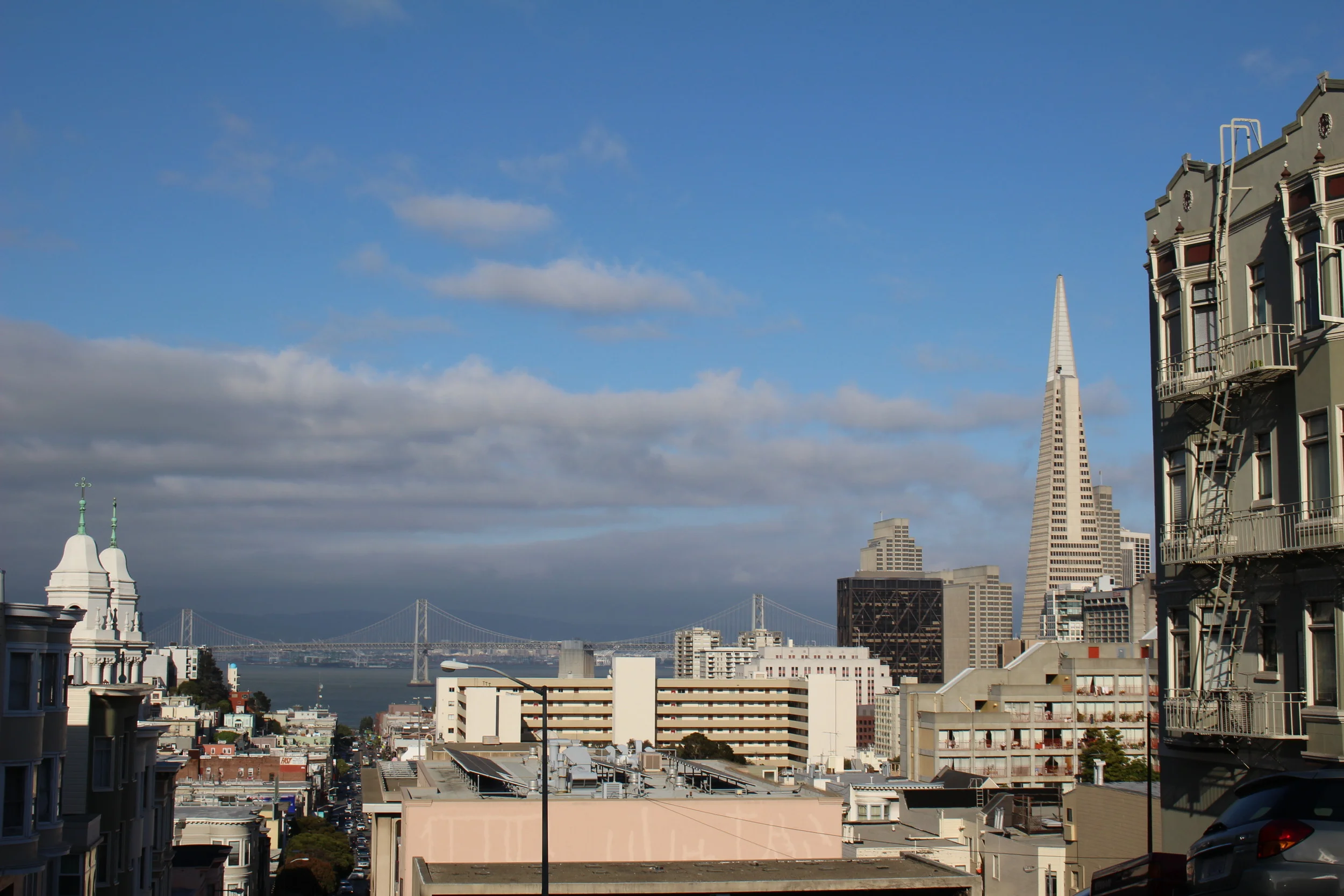 View of the Bay Bridge. 