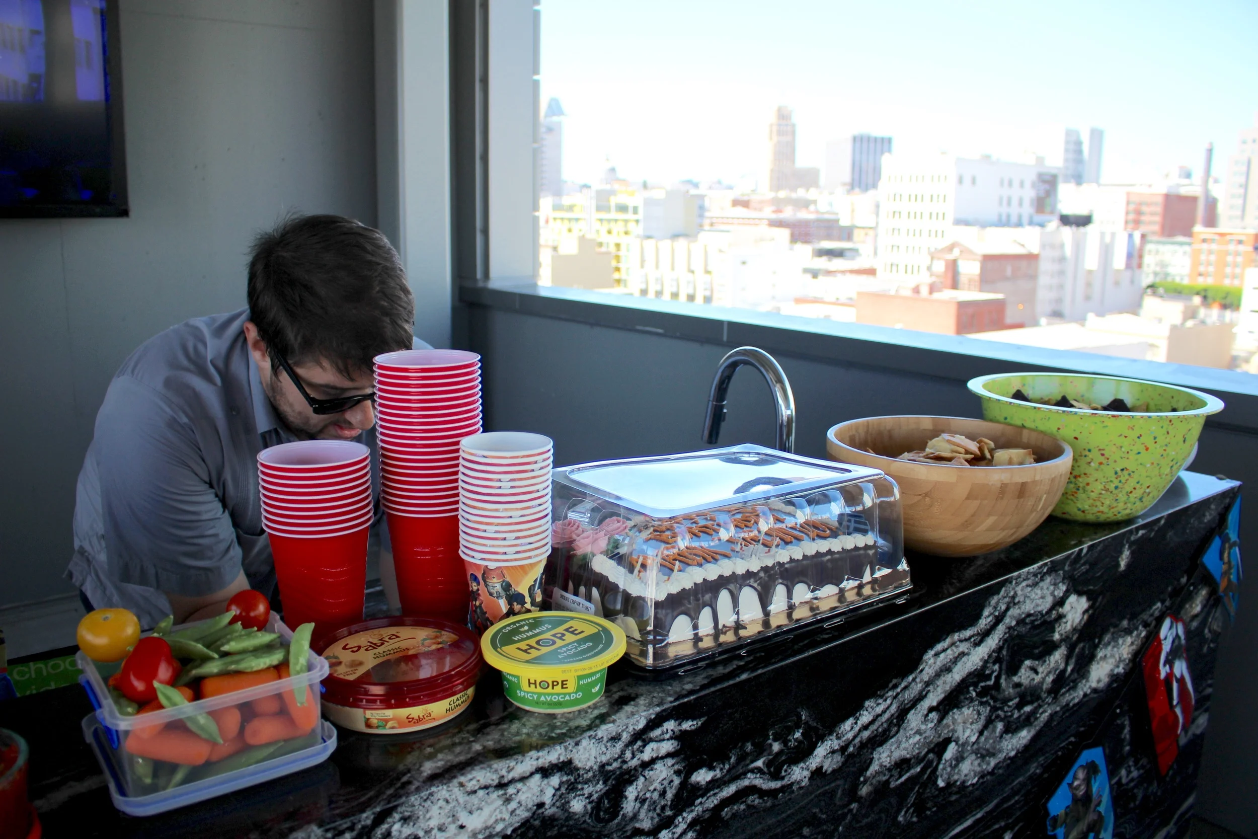Serving, prepping.