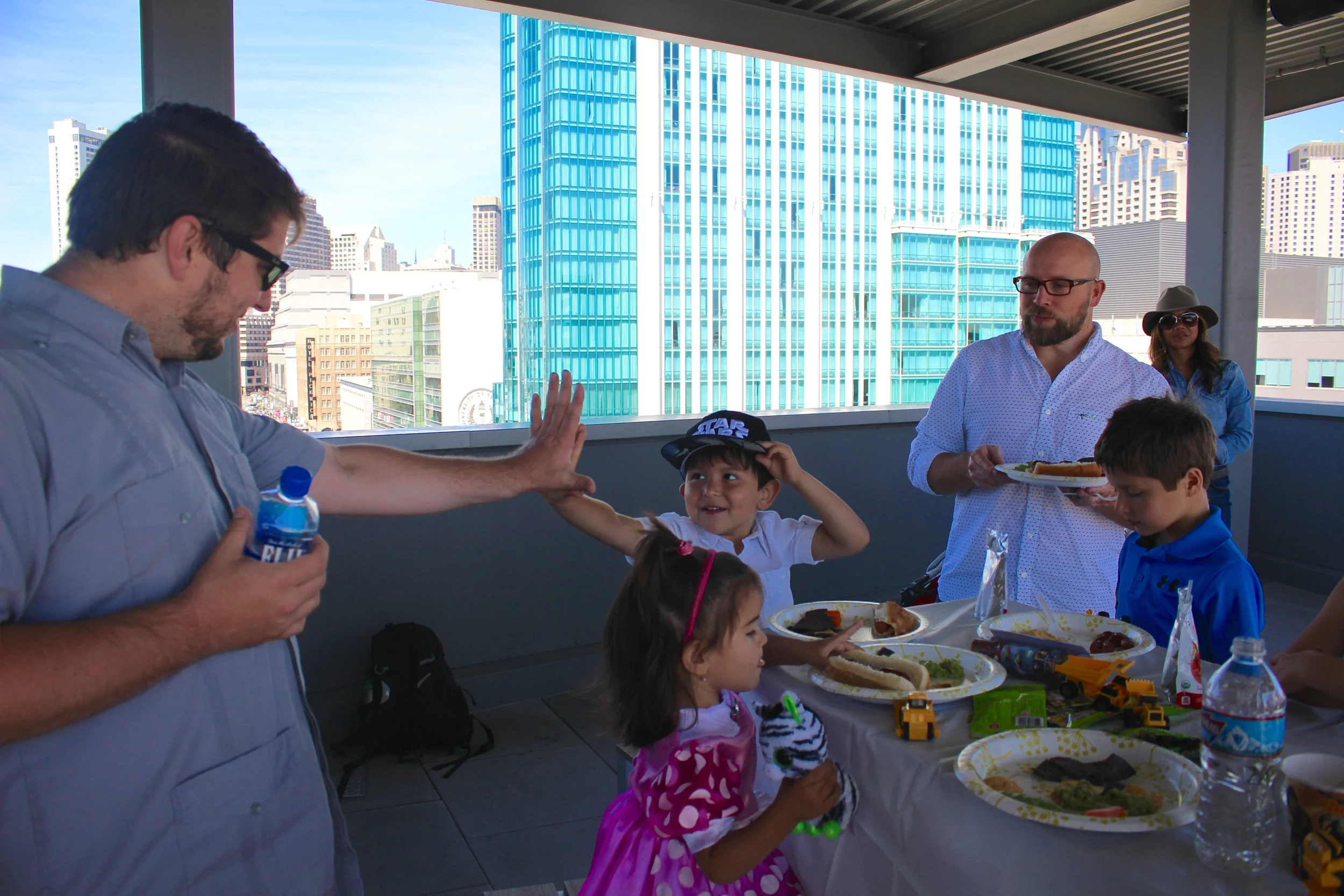High five, dad!