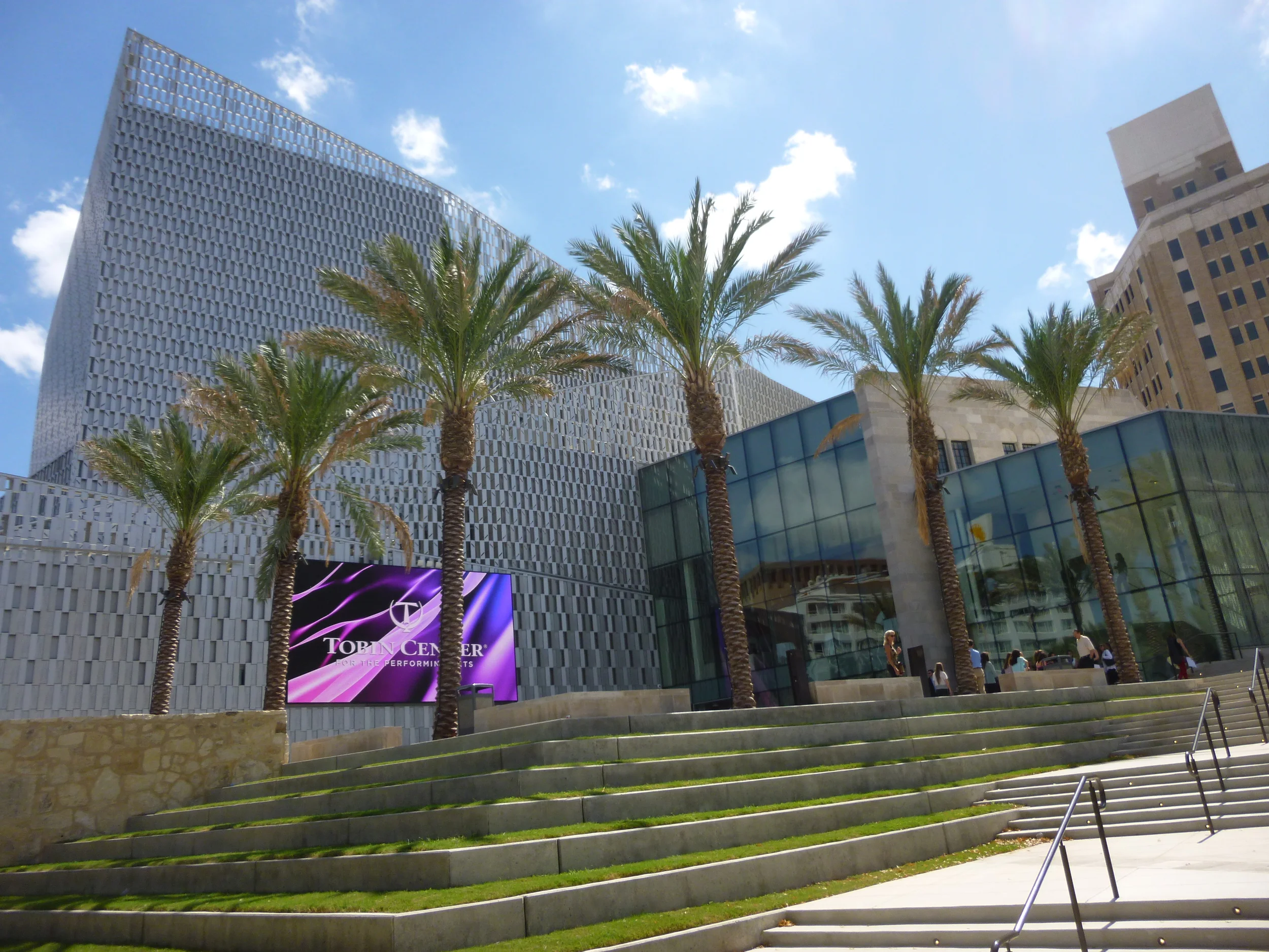 The Tobin Center for the Performing Arts, seen from the RiverWalk