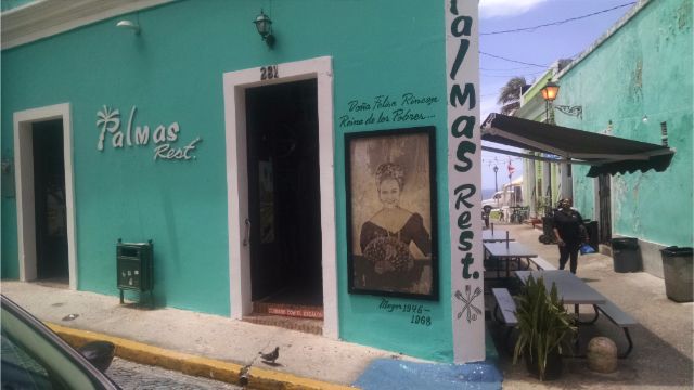 Palmas Restaurant, looking back toward the ocean.