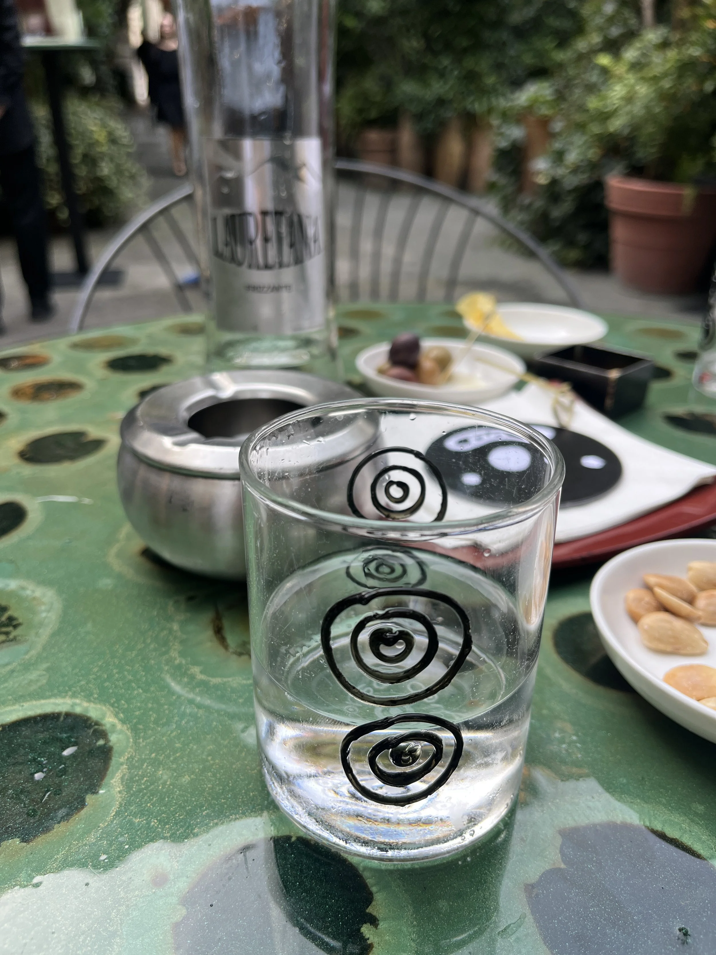  Yes, I took my fizzy tablet in this glass. Every three hours, the pharmacist said. 