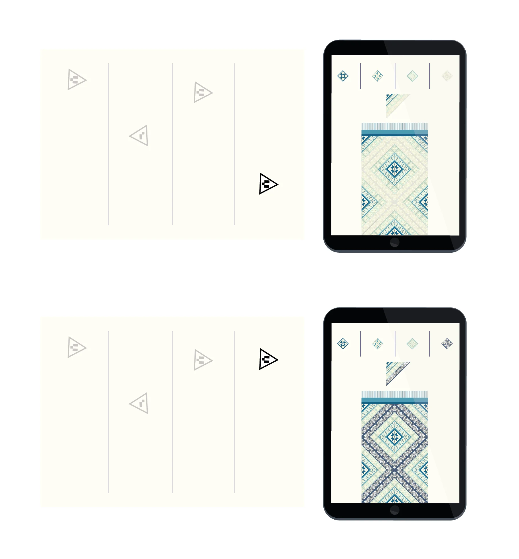 Moving the physical blocks changes the patterns and their colors