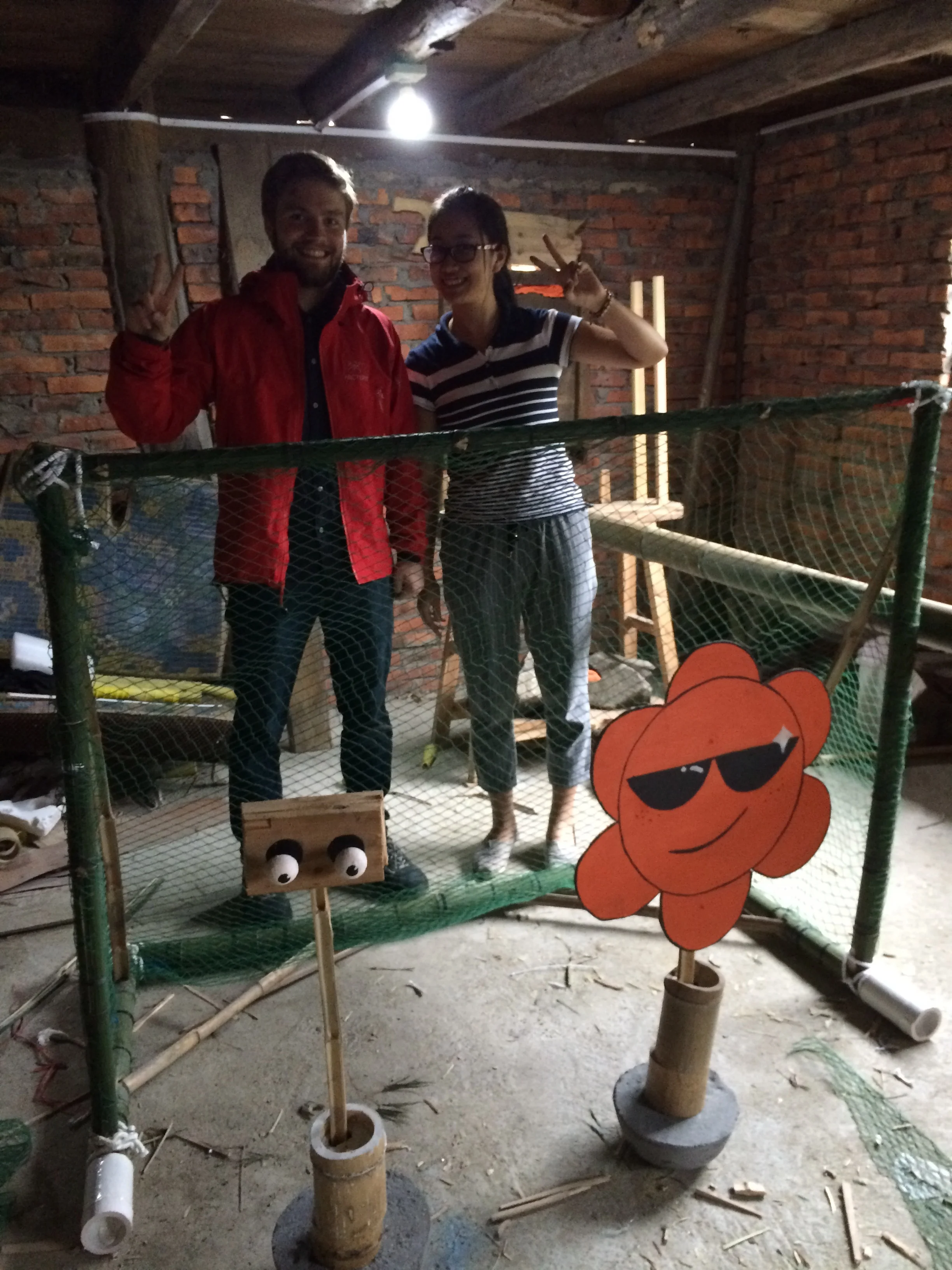 Lin and I being very proud of our creations !