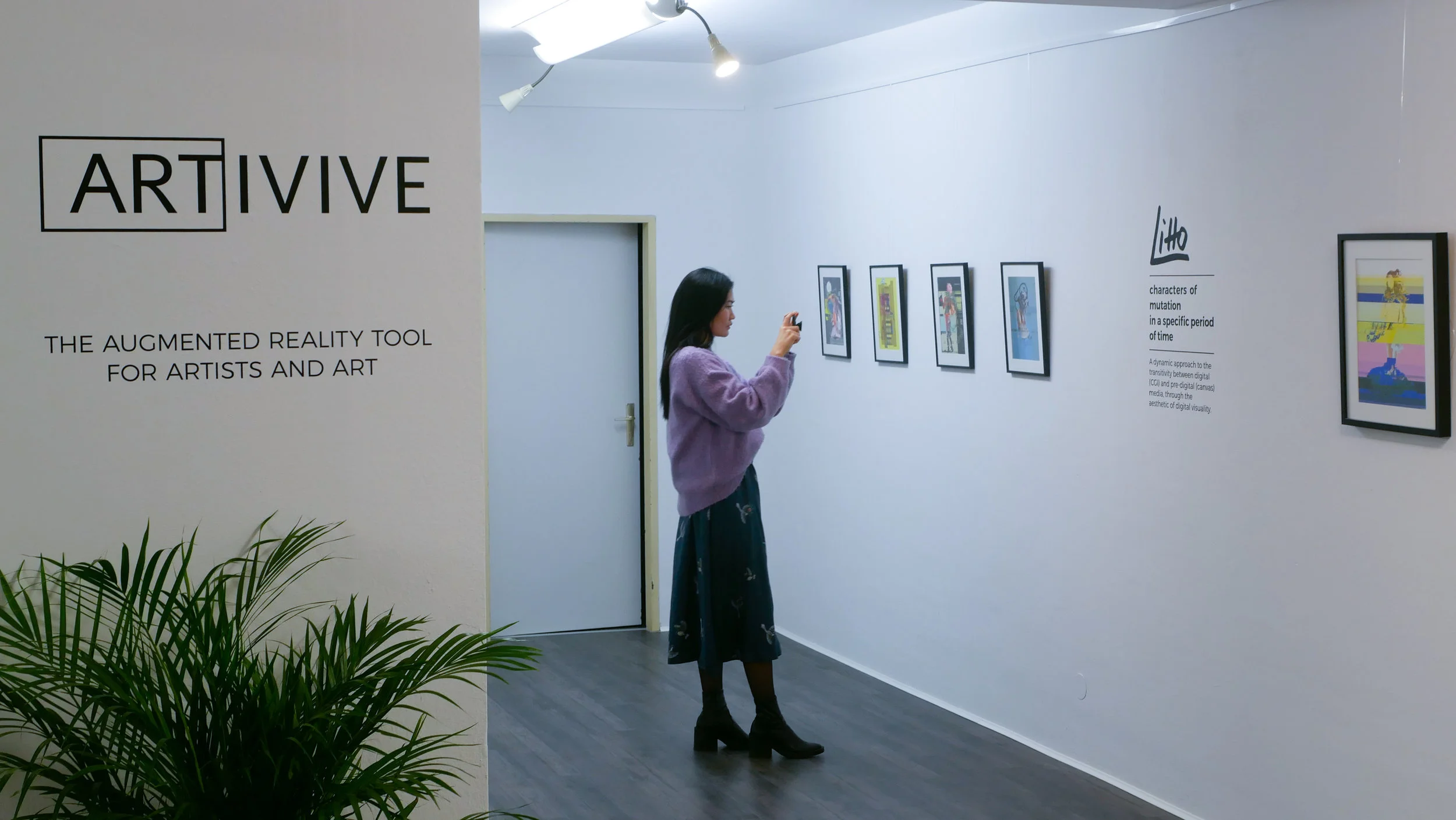 Group Exhibition "Translation of Complexity" with Litto's artworks at the Artivive artspace in Vienna, January 2019 © Artivive