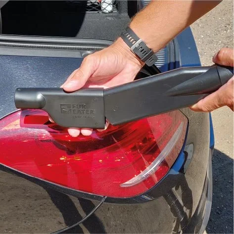 The adapter fits the car wash vacuum cleaner