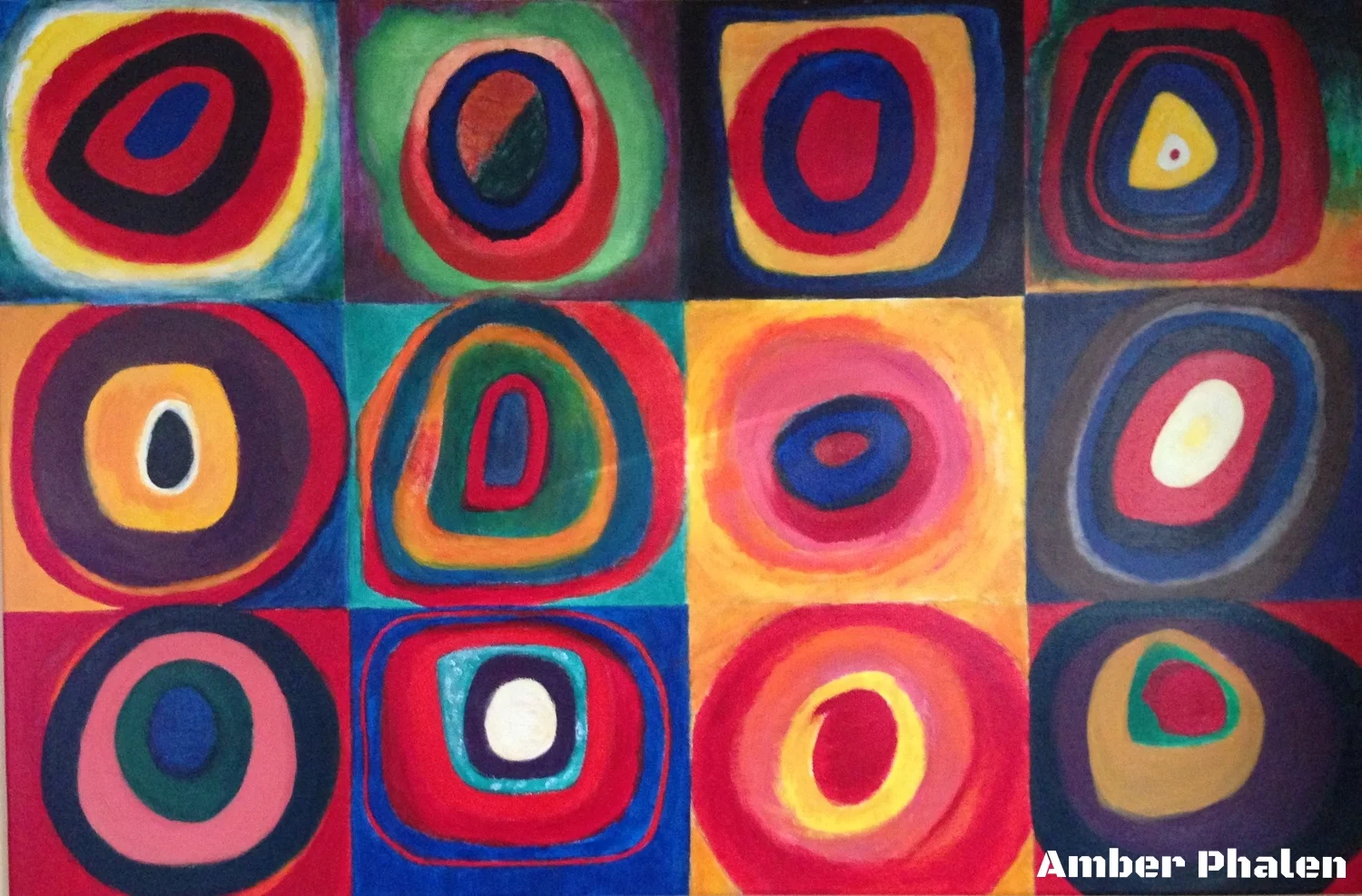 Kandinsky Replica: Color Study Squares with Concentric Circles