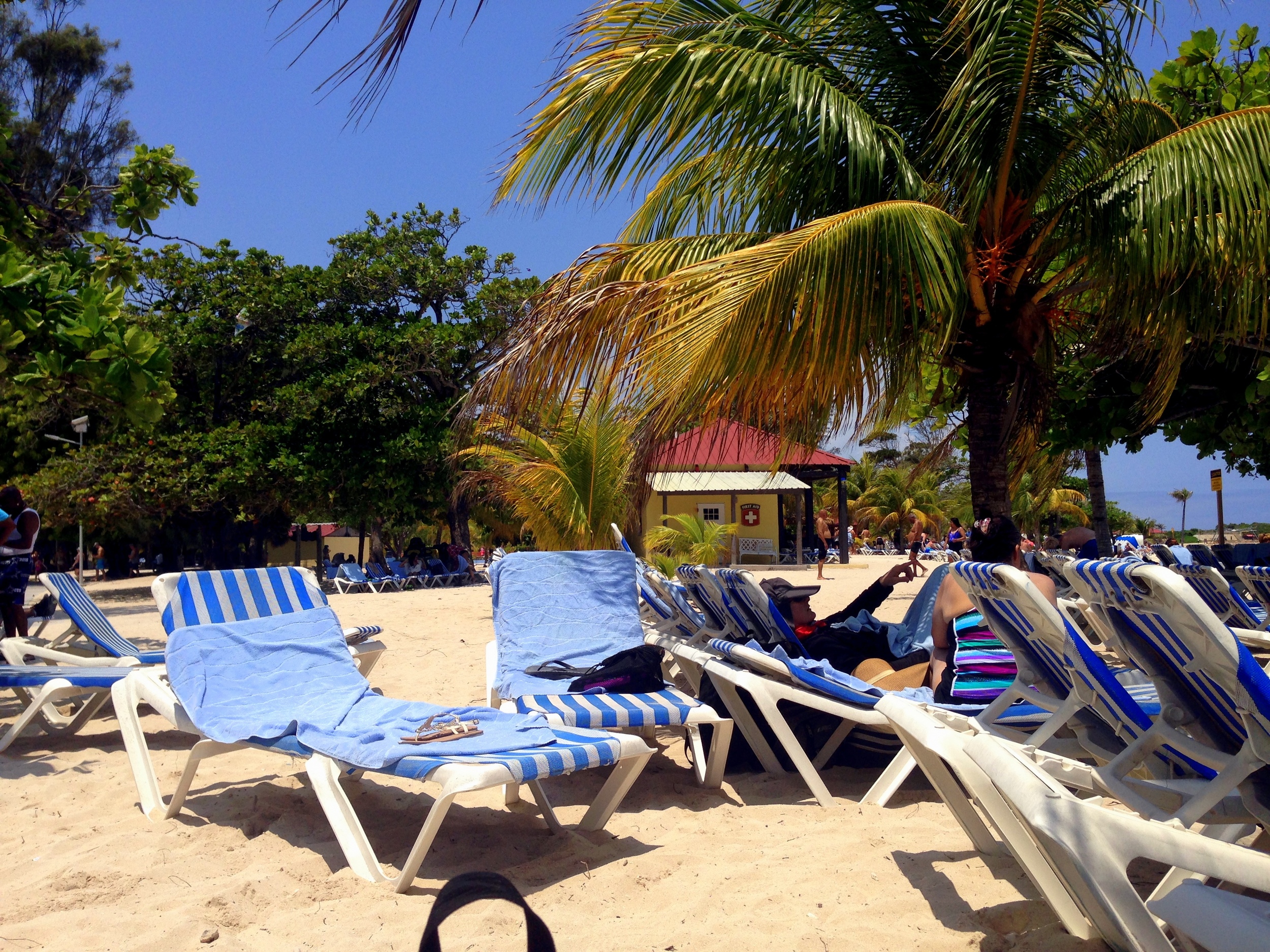 Here is some more Haiti beach. Lots of chairs. Lots of trees. Lots of sun. They say the water was nice too.