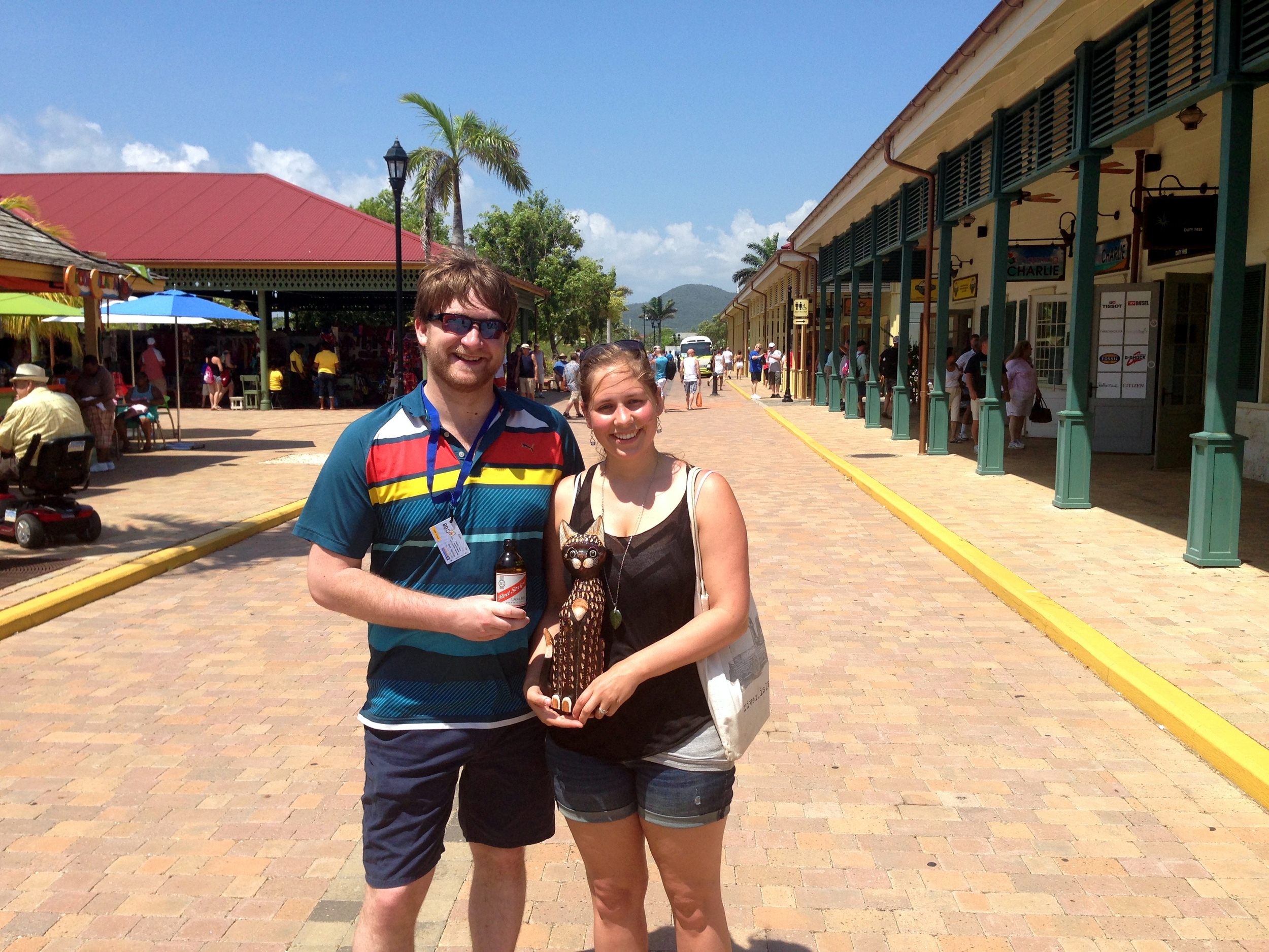 Josh and I with the Jamaica Cat we bought.