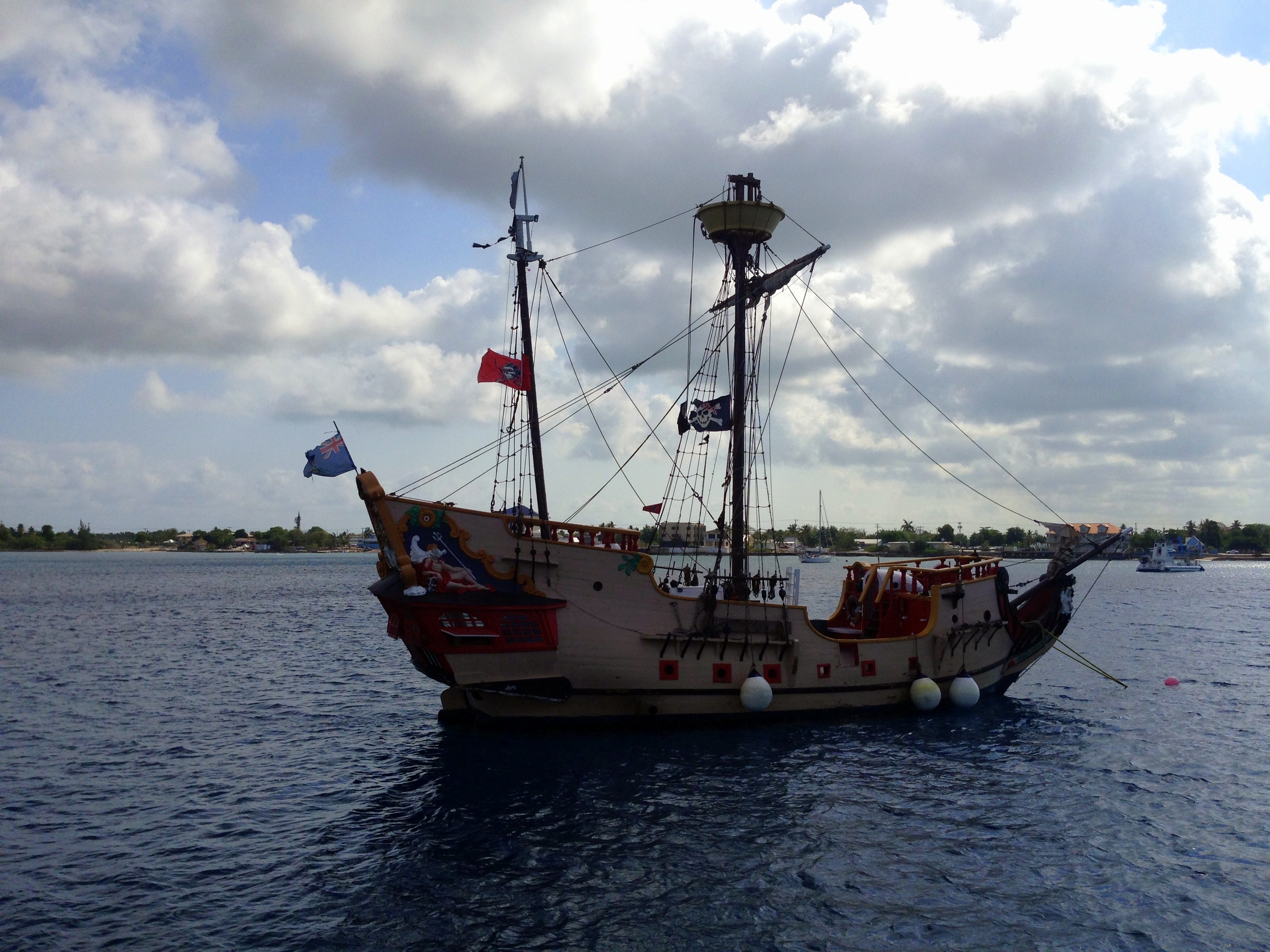 The pirate ship off the coast of Grand Cayman. 