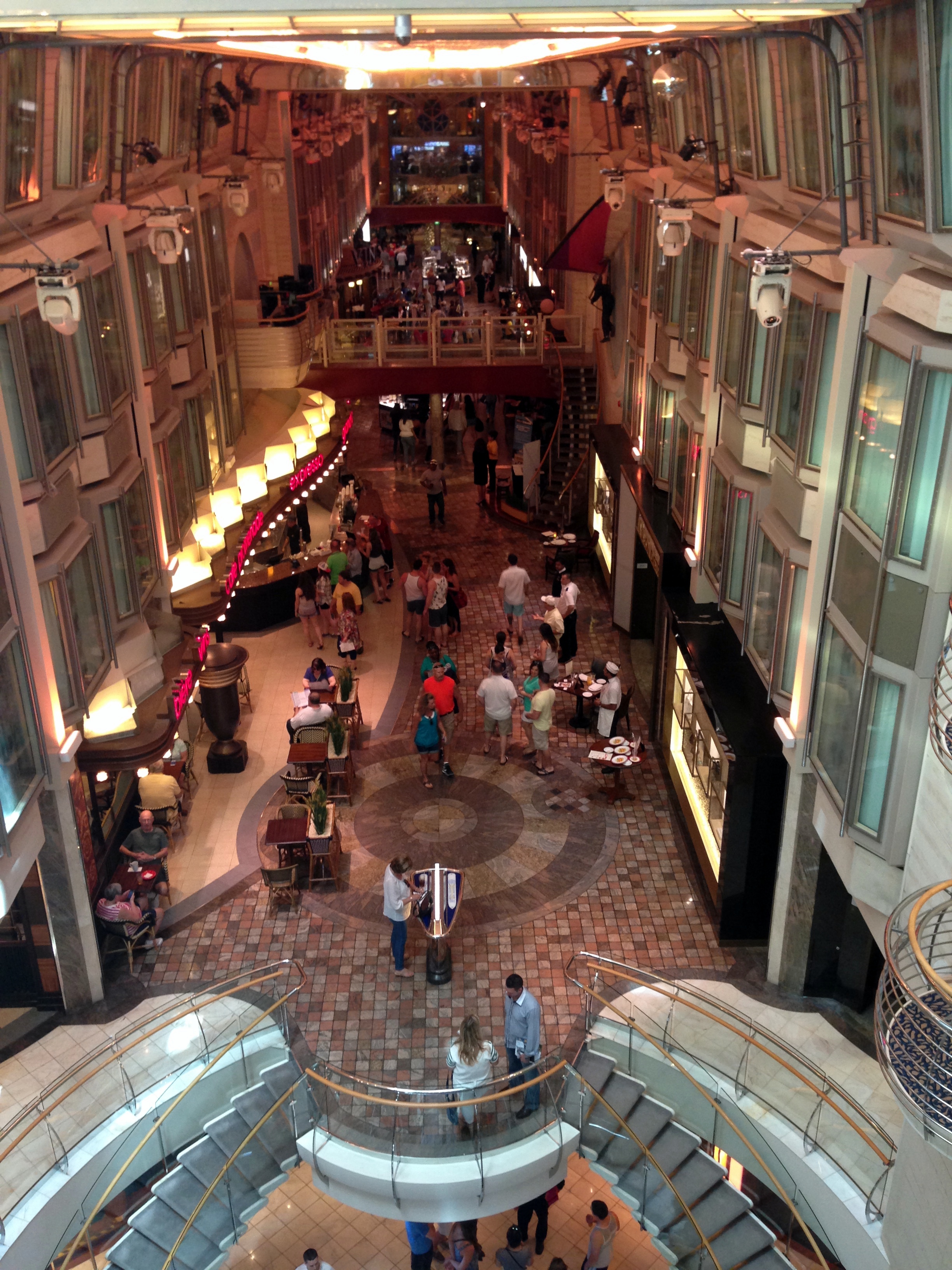 This is the Royal Promenade--basically Main Street inside the ship.