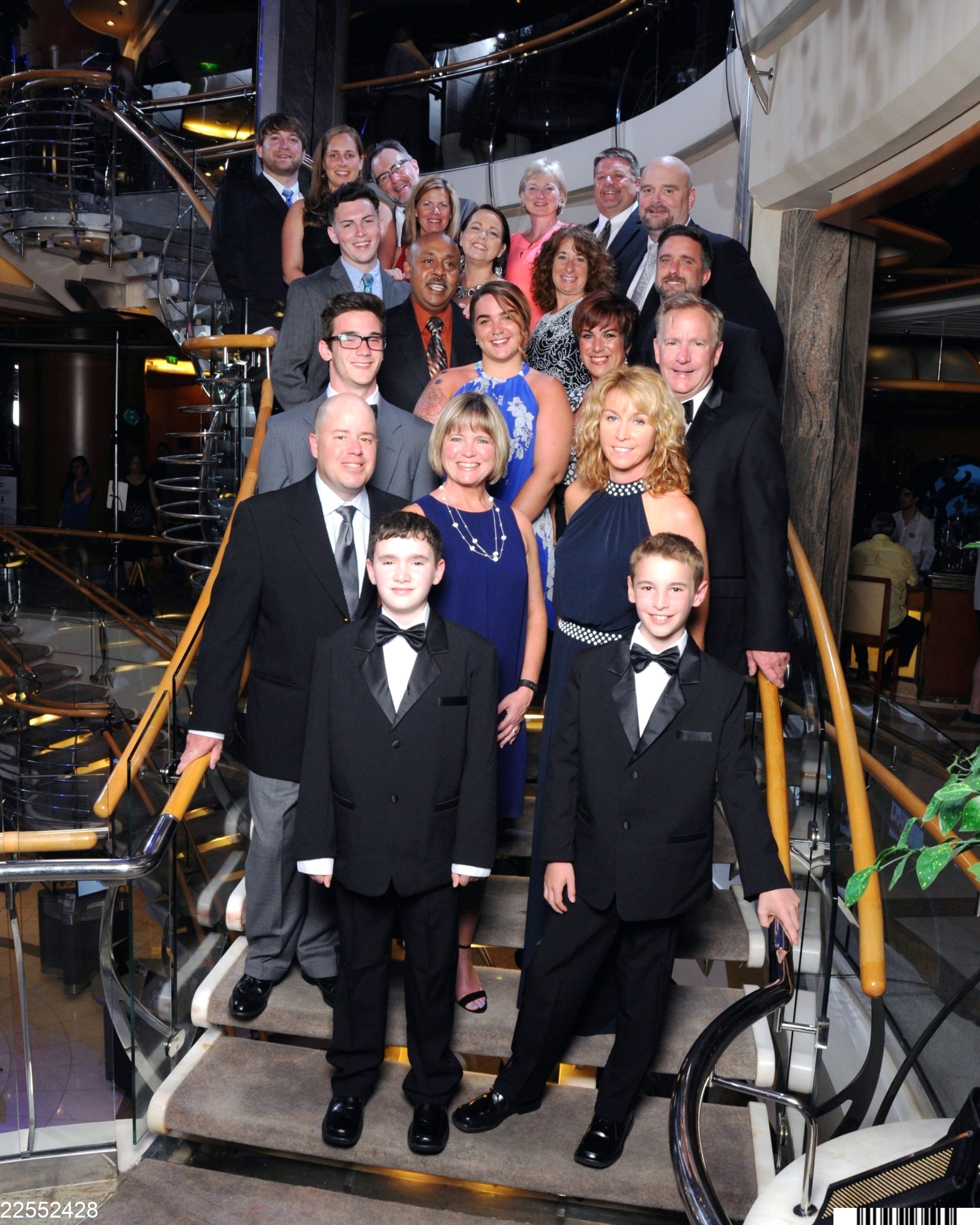 And here is the whole cruise crew, dressed up for fancy night!