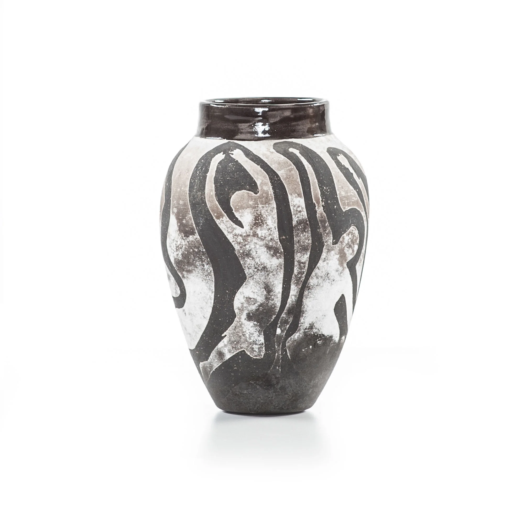 Halo raku vase with figures