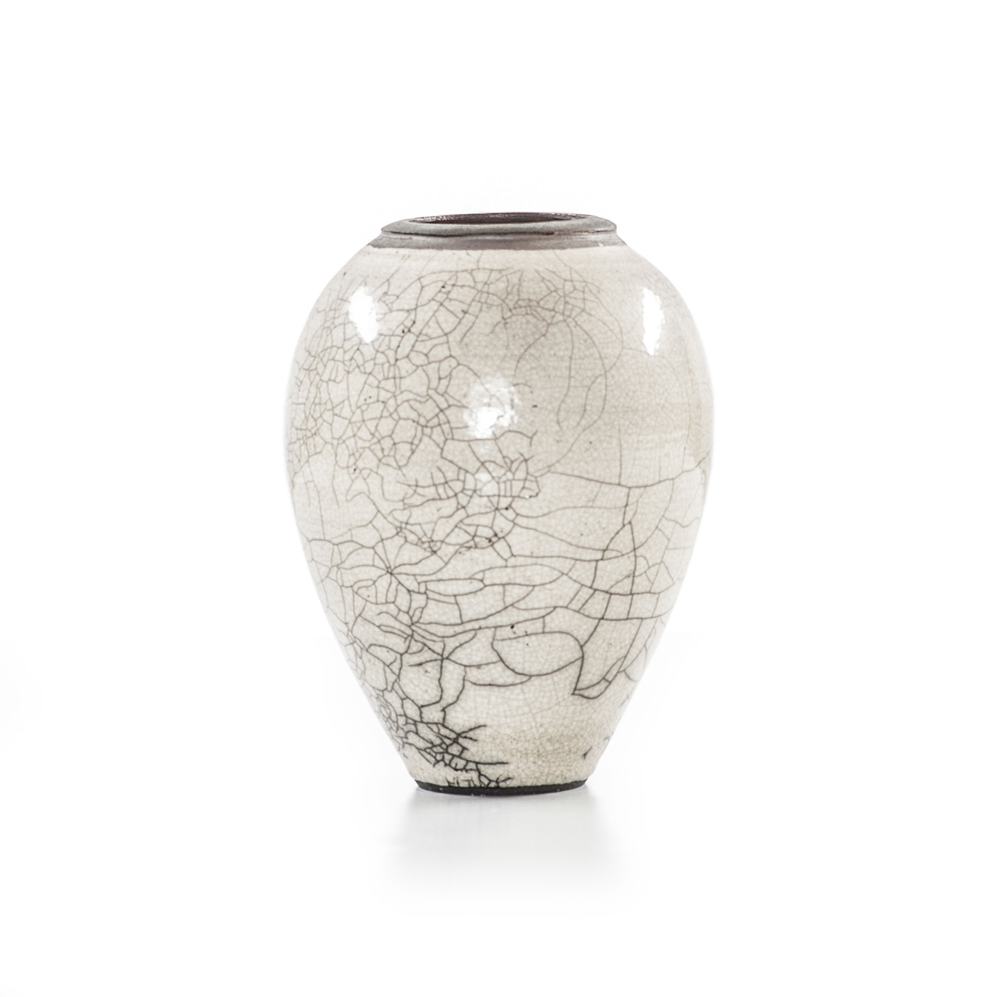 White crackle vase