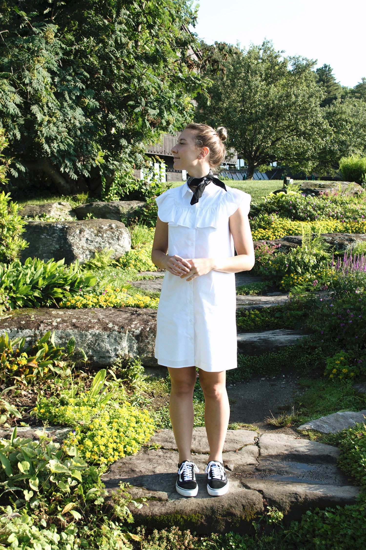 WHO WHAT WEAR DRESS (SIMILAR HERE ), VANS 'OLD SKOOL' , BANDANA