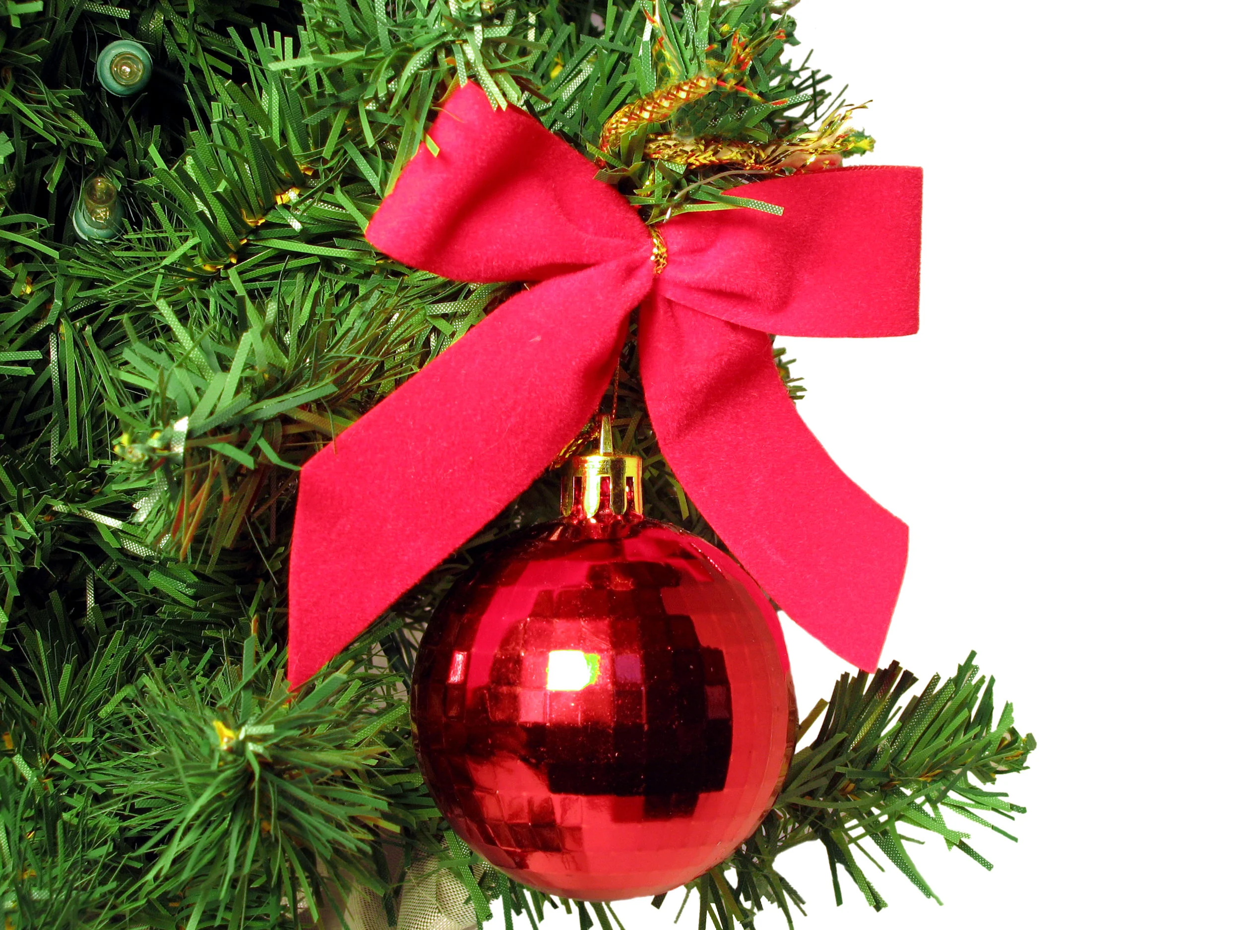Red bow and bulb. -- LEGAL USE OF THIS PHOTO LICENSED AND SECURED VIA DREAMSTIME