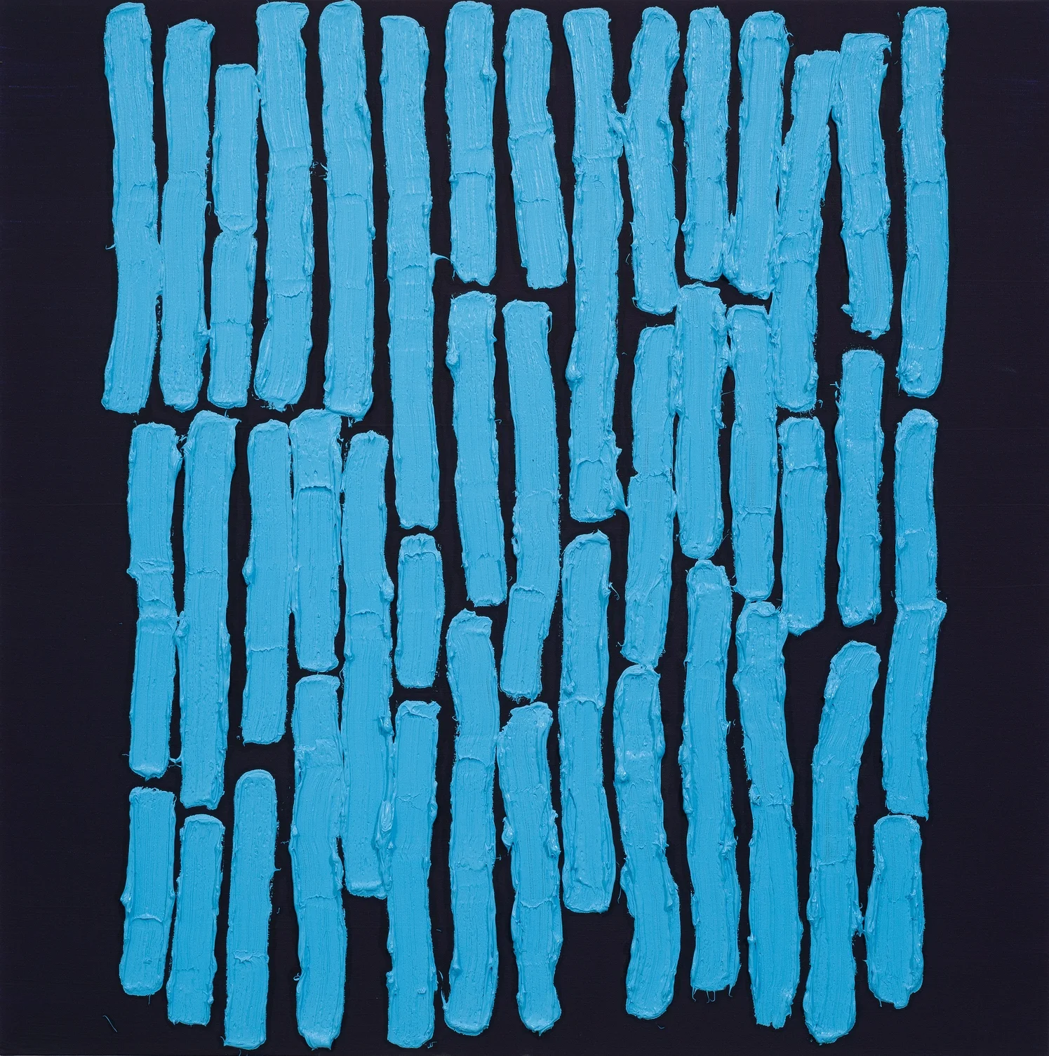   JOHN ZINSSER  b. 1961    True Minds,  2015, enamel and oil on canvas, 40x40 inches 