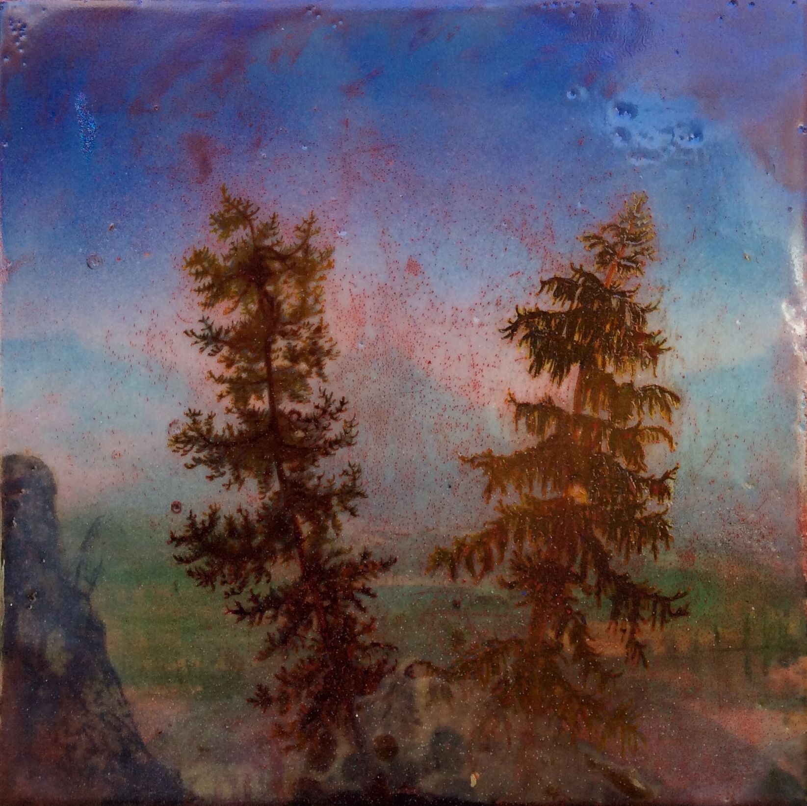   Untitled 784,&nbsp; 2015, ink, beeswax,&nbsp;spray enamel, powdered pigment on wood panel, 12 x 12 inches  