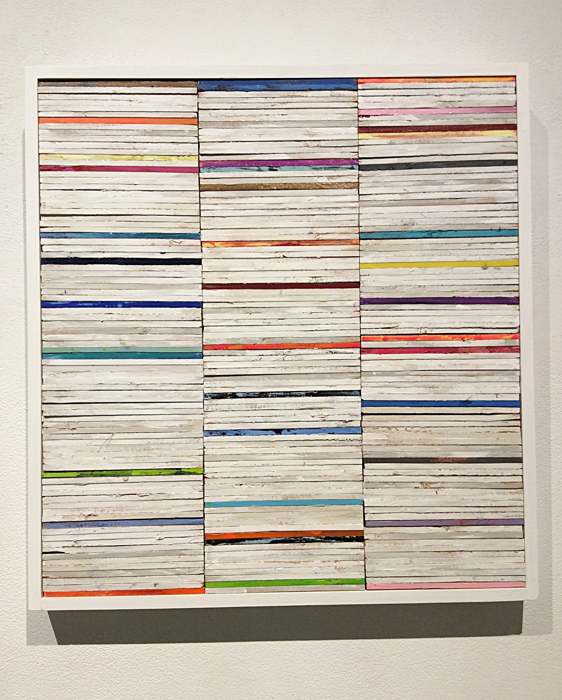   Lathe Painting #15,  2018, acrylic on wood panel, 21 x 20 inches 