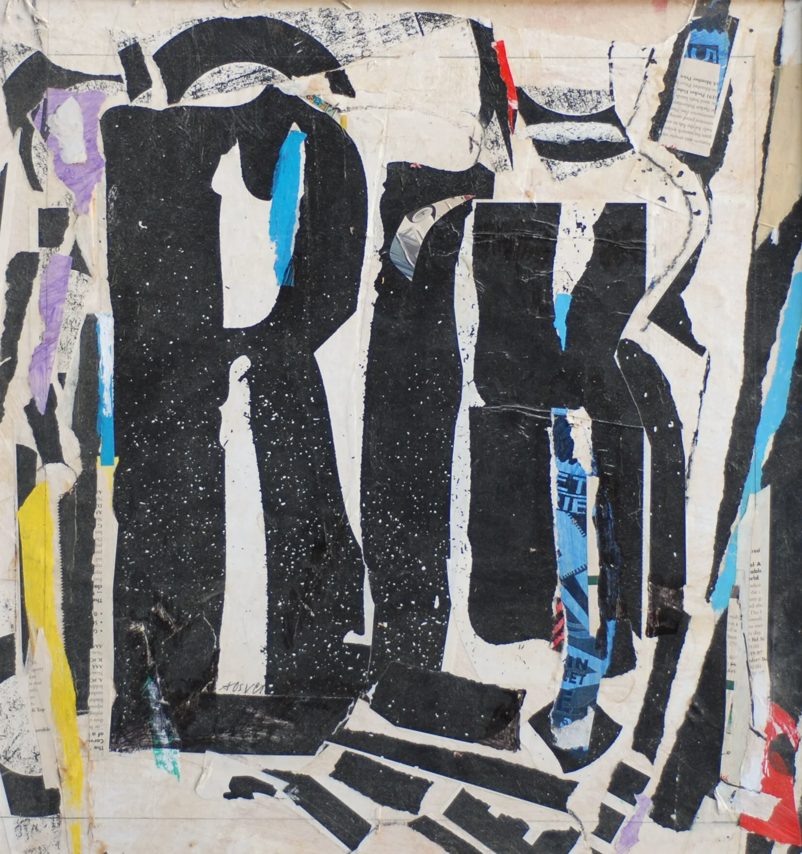   Black on White, Almost! (A145) , 1997, collage,                                      22x33 inches 