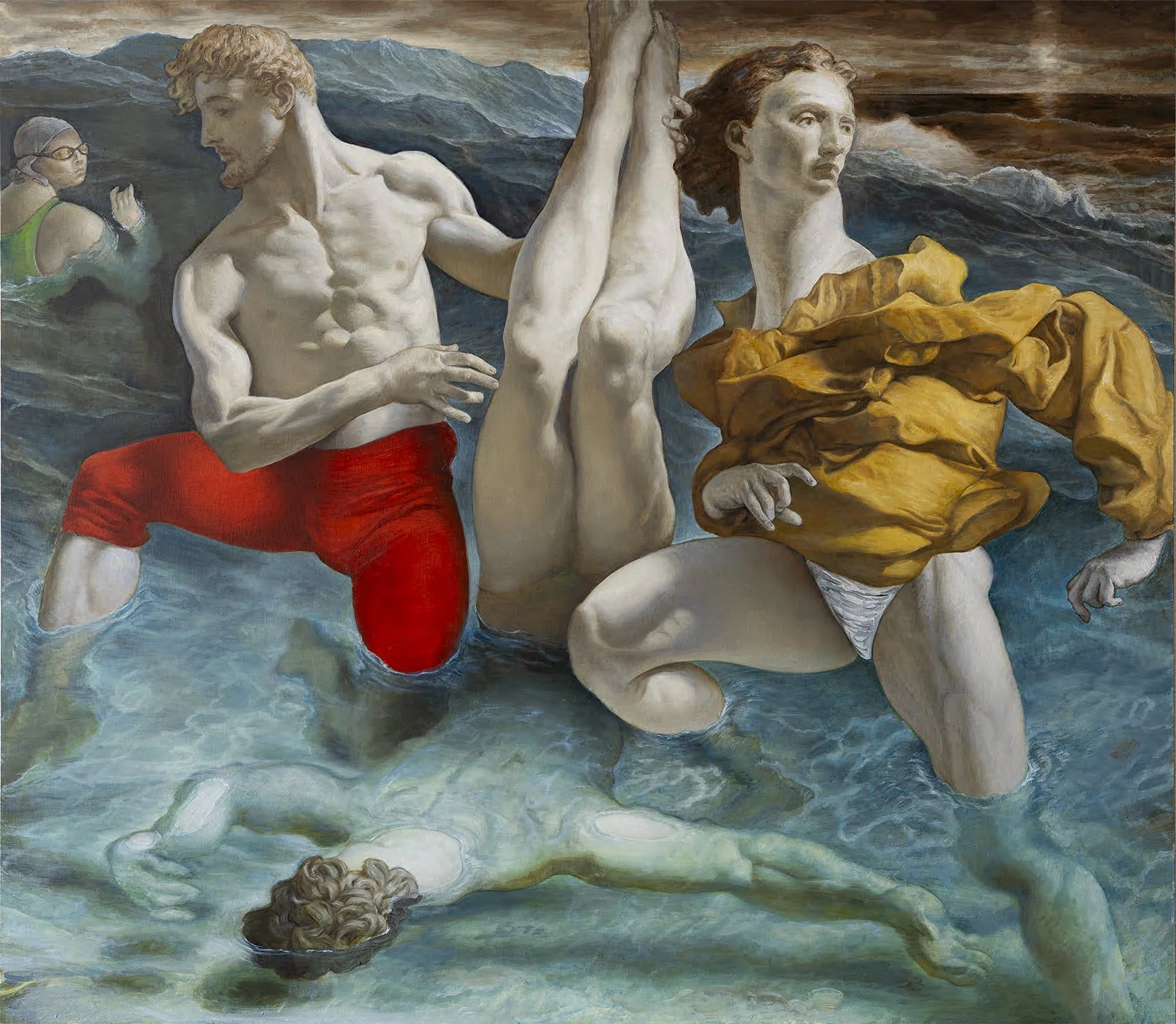   Trio in the Sea,  Oil on linen, 84 x 96 inches, 2025 