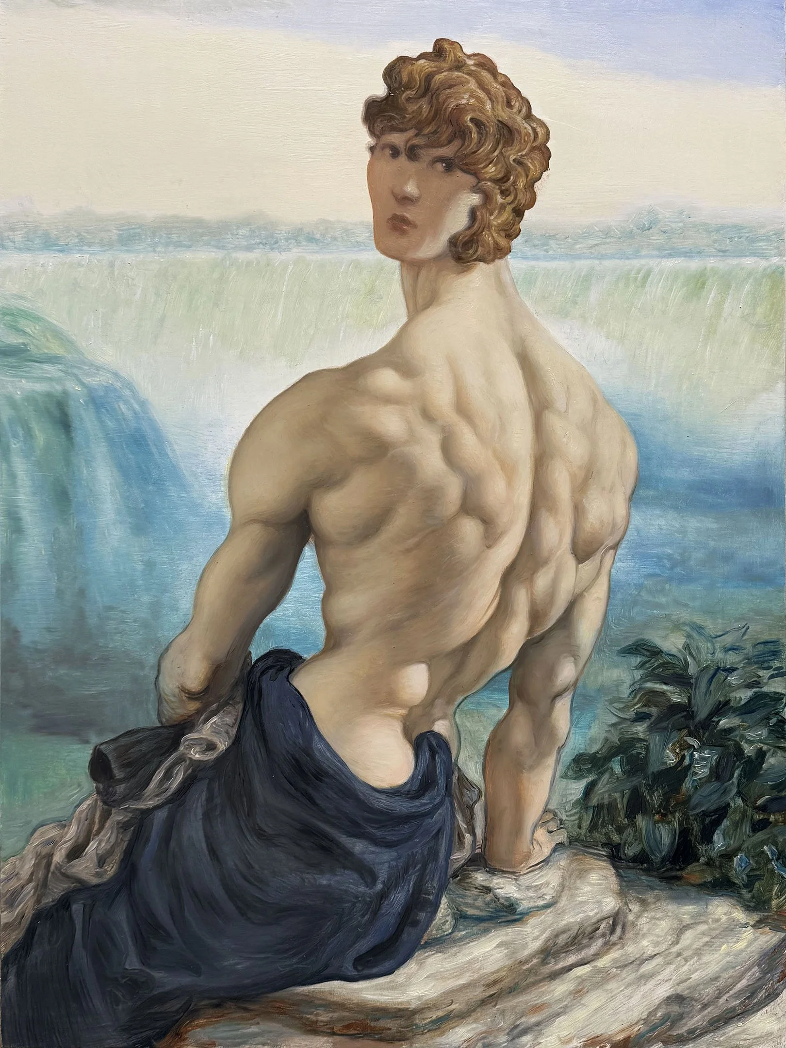   Niagara Back,  Oil on stretched linen over cradled panel, 24 x 18 inches, 2025 