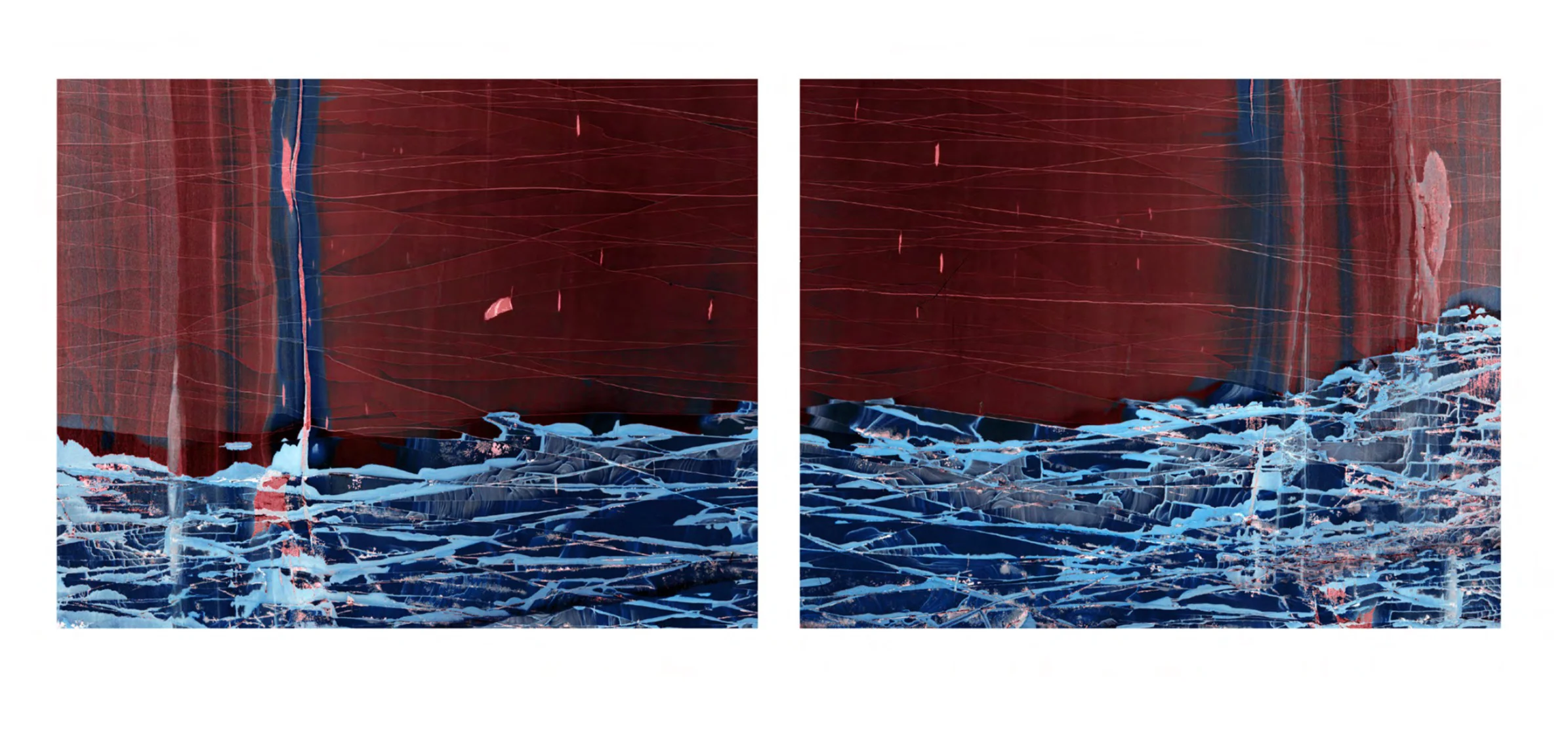 La traversée du désert bleu - diptyque 80x105 cm - 3 ex + 1EA - 2017 @ Hestia Belgrade - Art Residency &amp; Exhibitions Bureau.